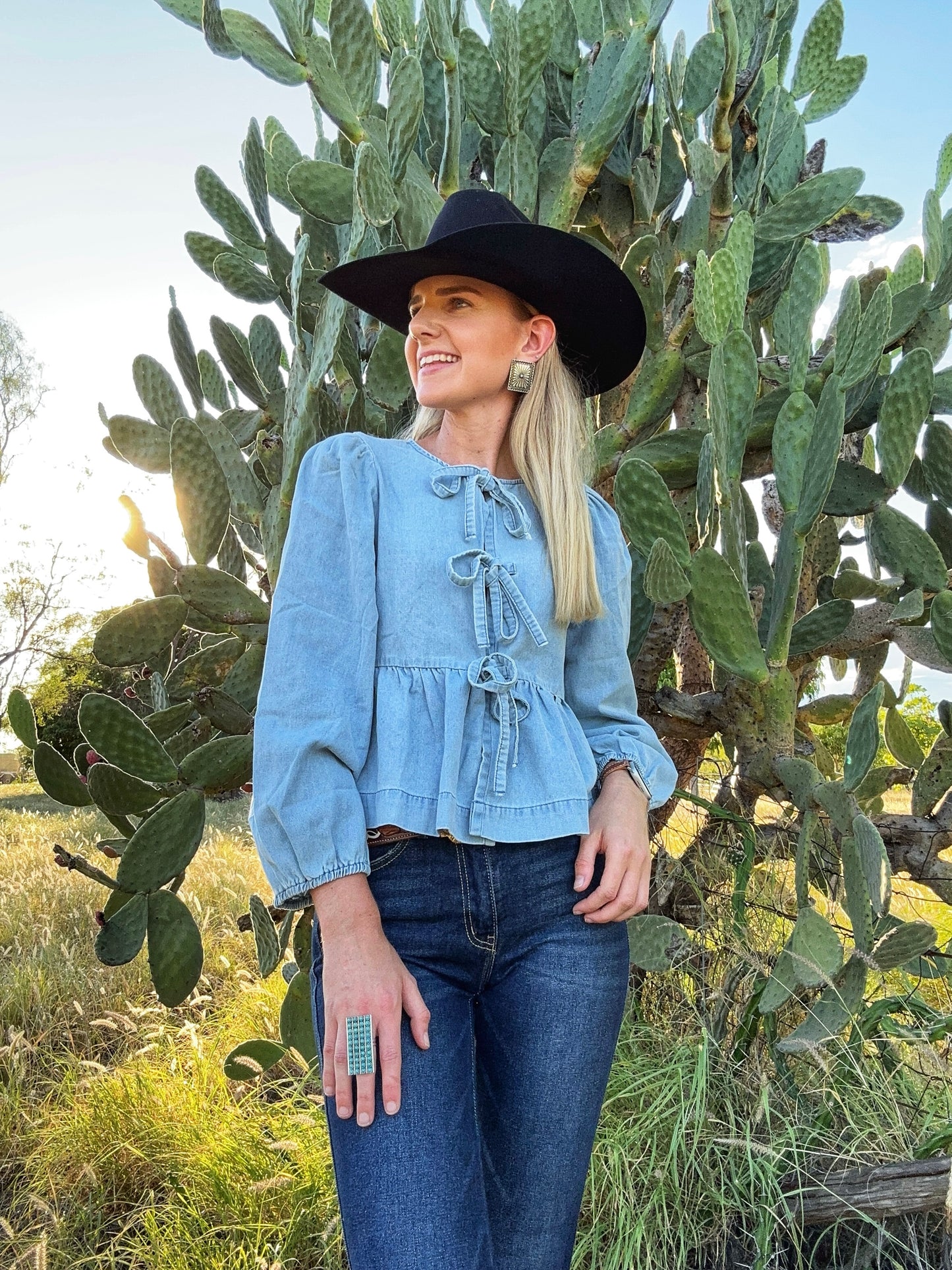Alice Light Denim Blouse 🏜️