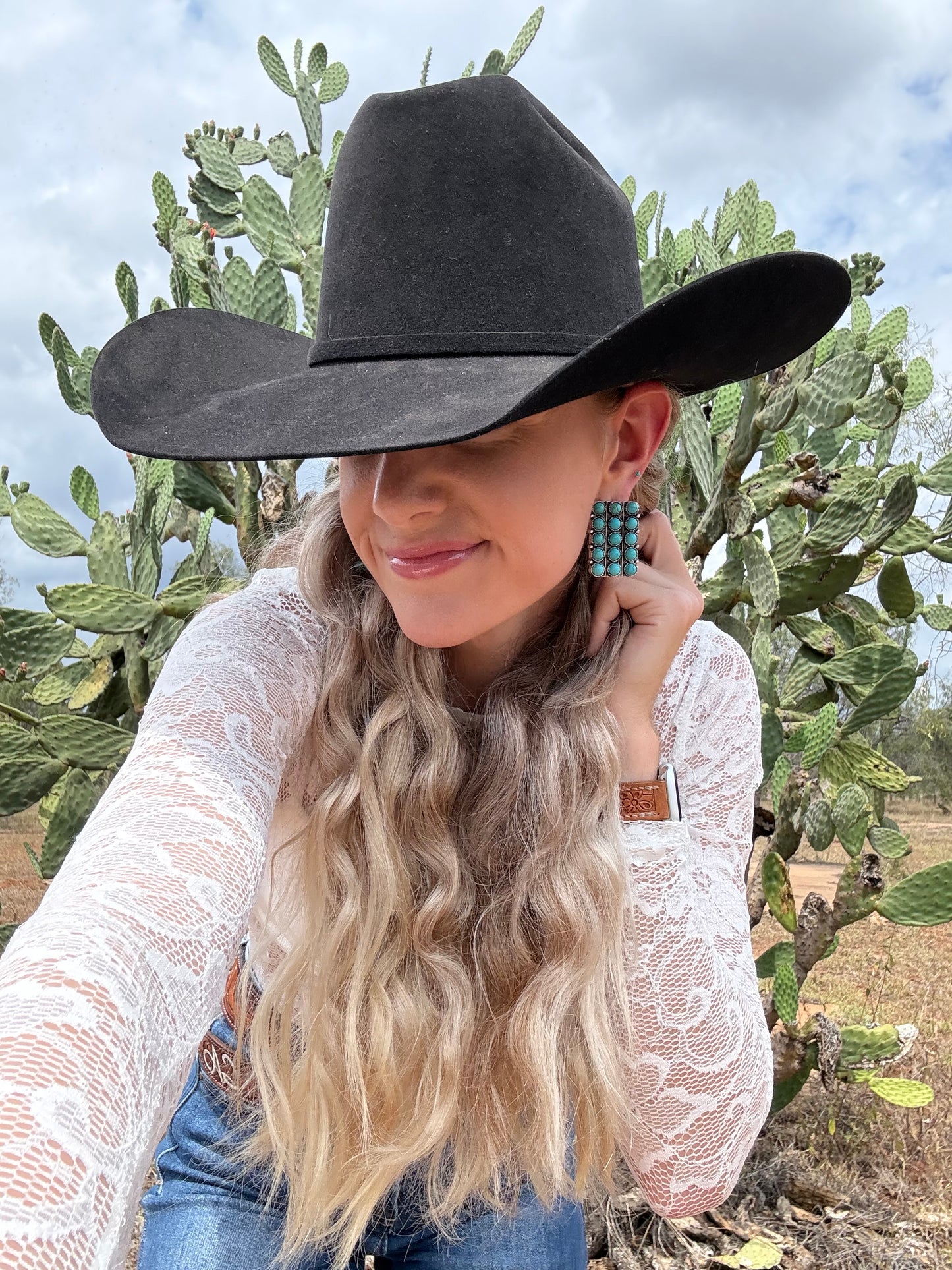 Turquoise Gem Statement Earring💎