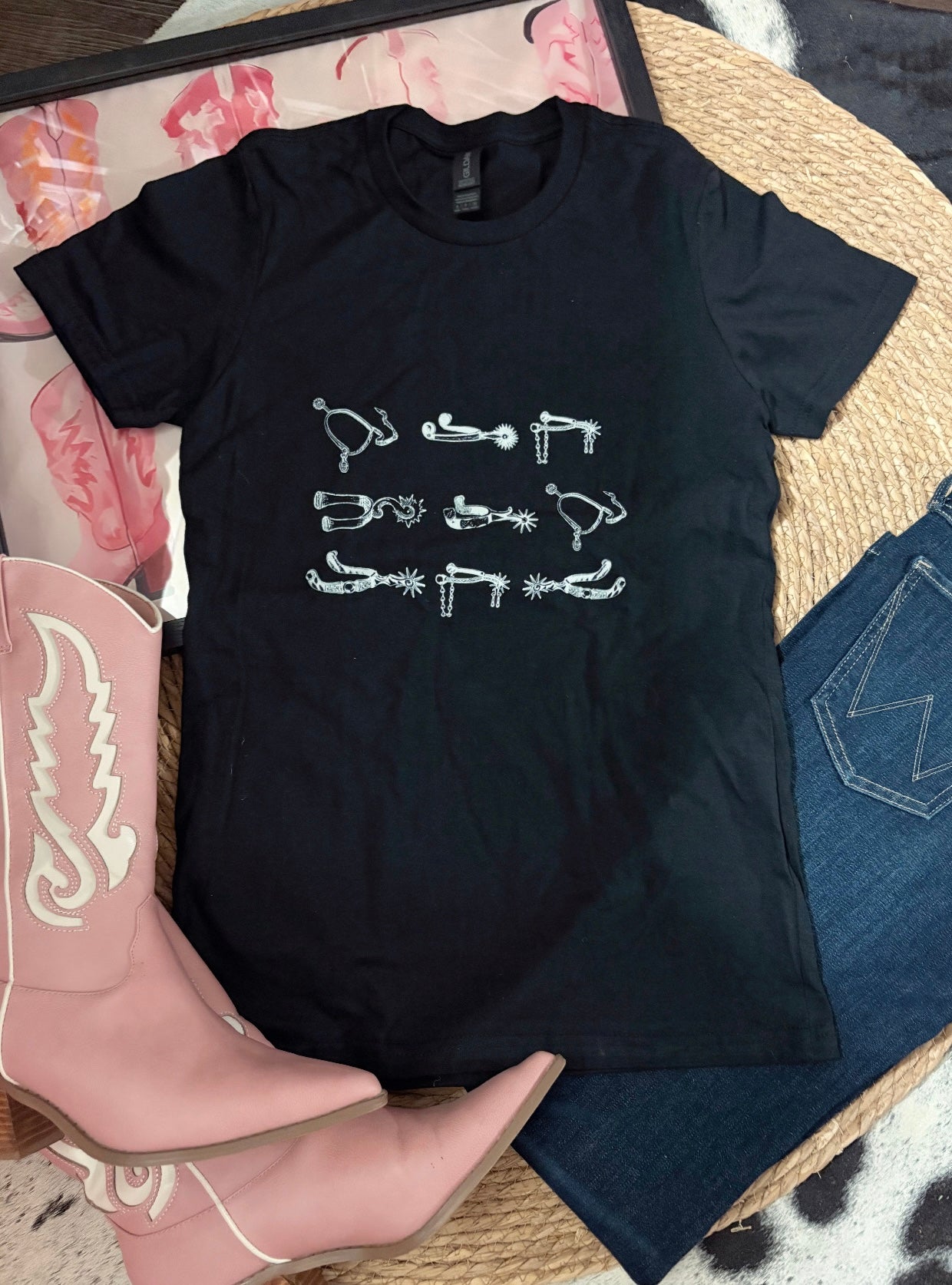 Cowgirl Spurs Graphic Tee 🖤