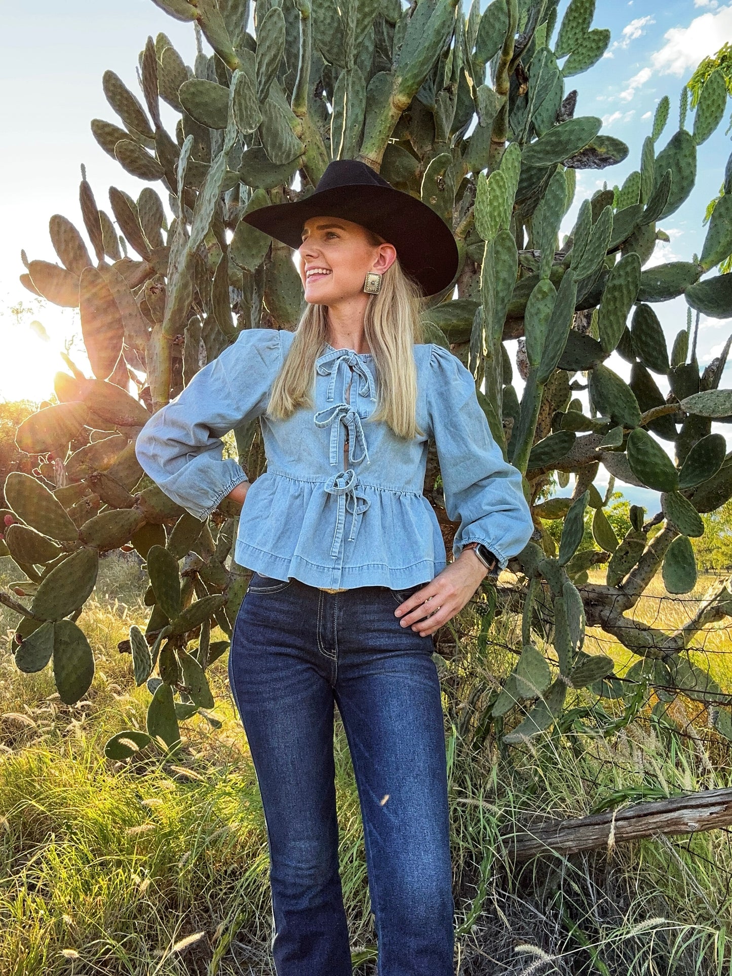 Alice Light Denim Blouse 🏜️