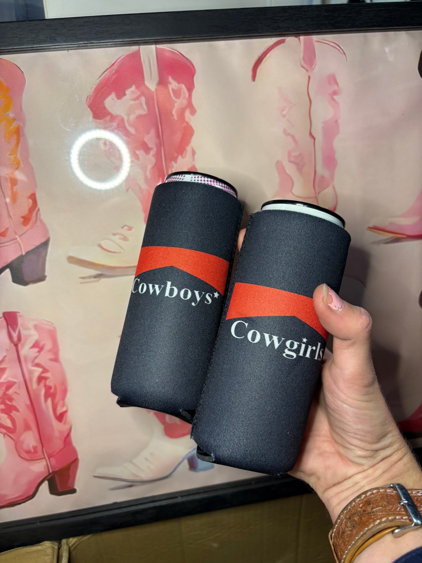 Cowboy Cowgirl Tall Cooler