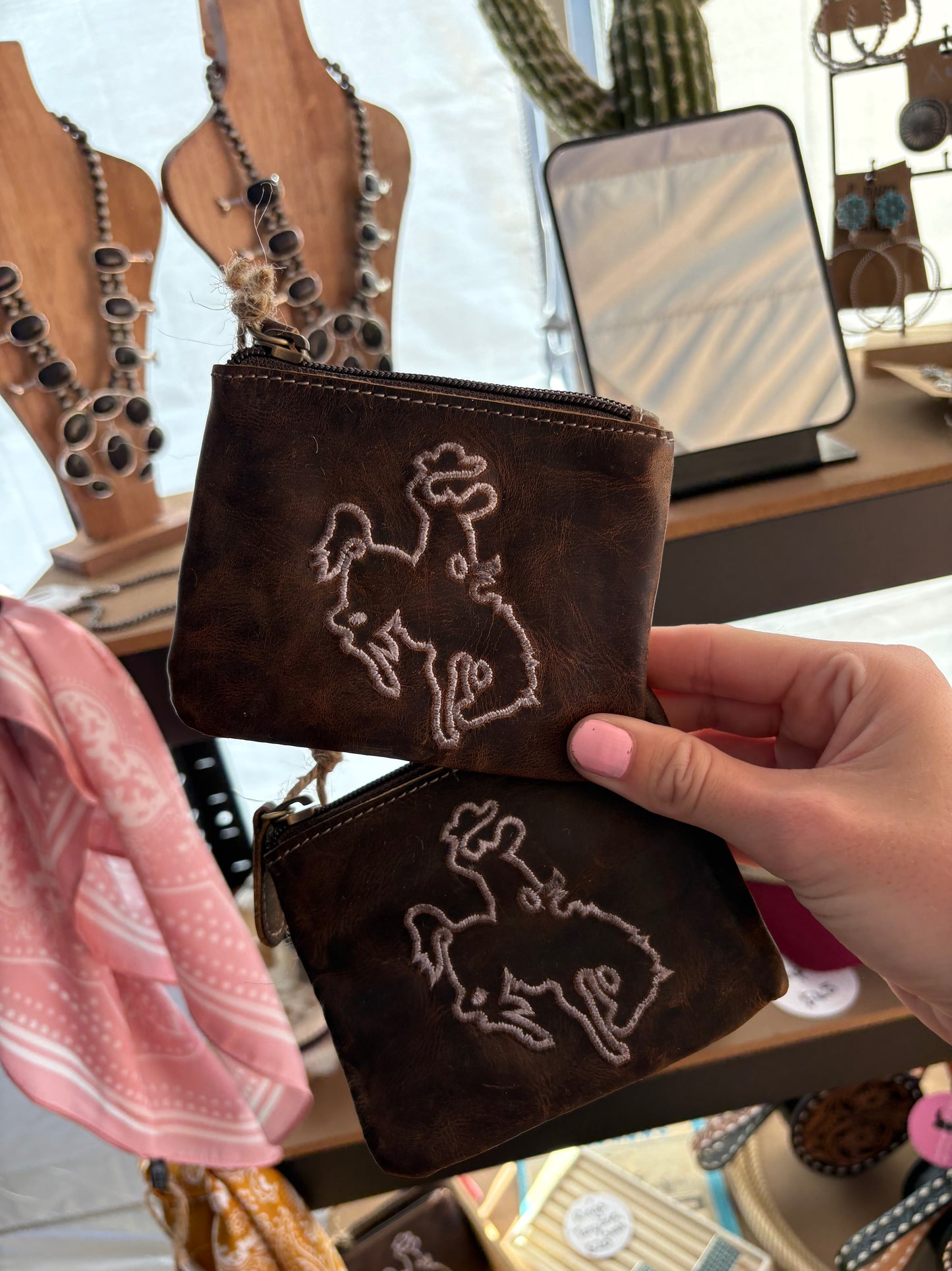 Cowboy Bronc Leather Coin Pouch 🤎