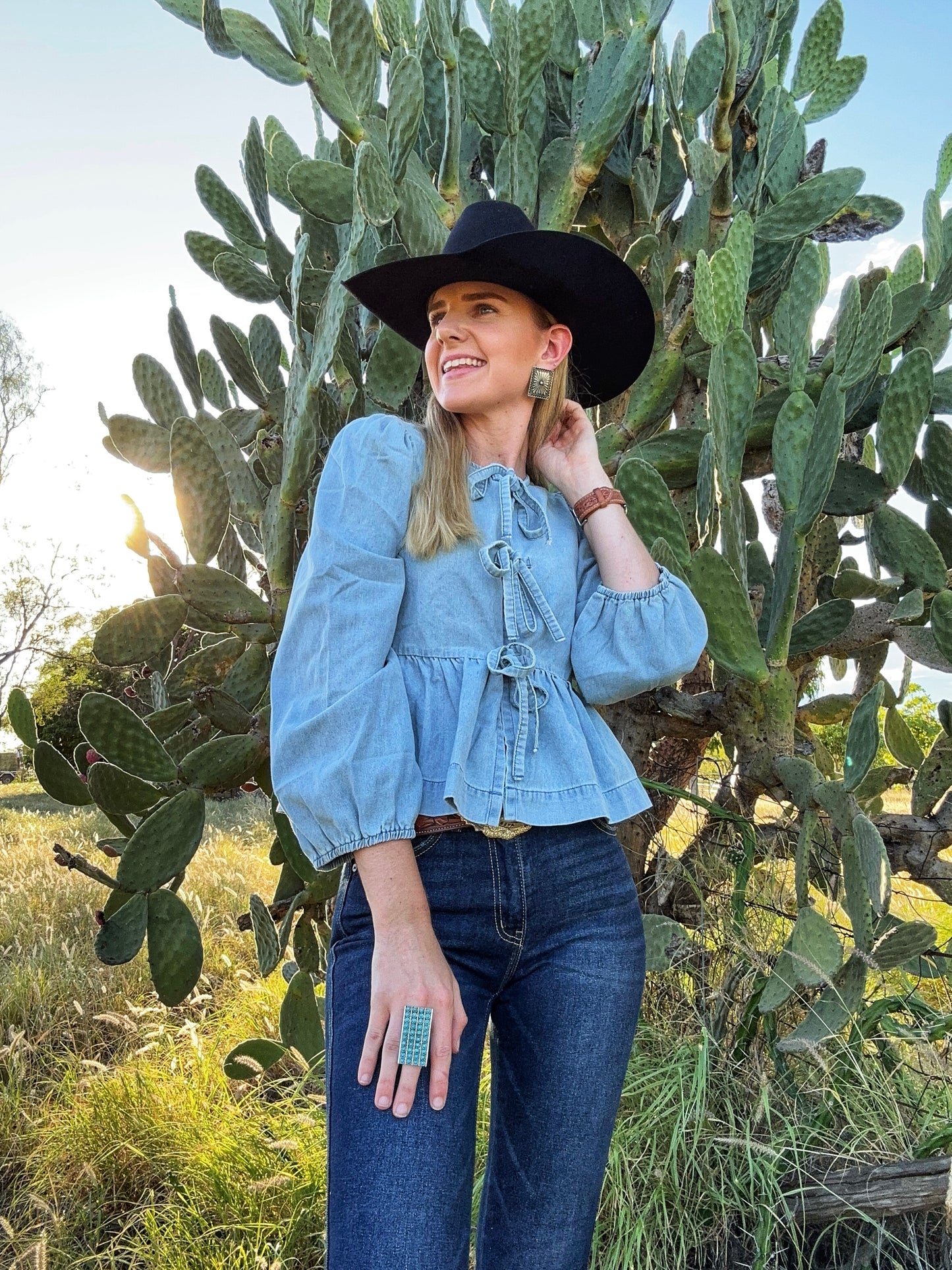 Alice Light Denim Blouse 🏜️