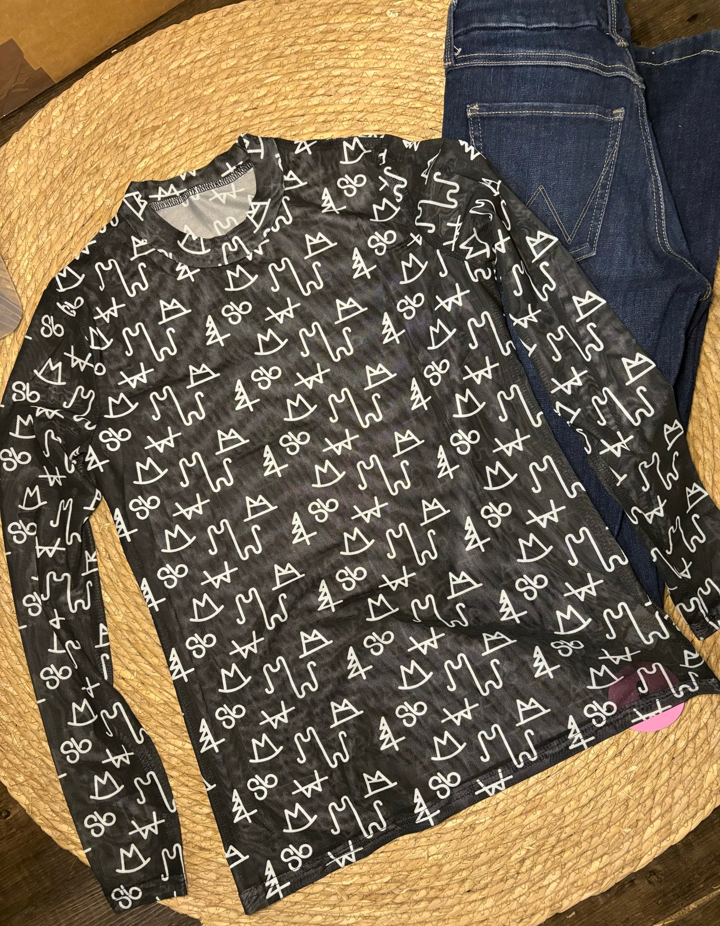 Brand Mesh Long Sleeve