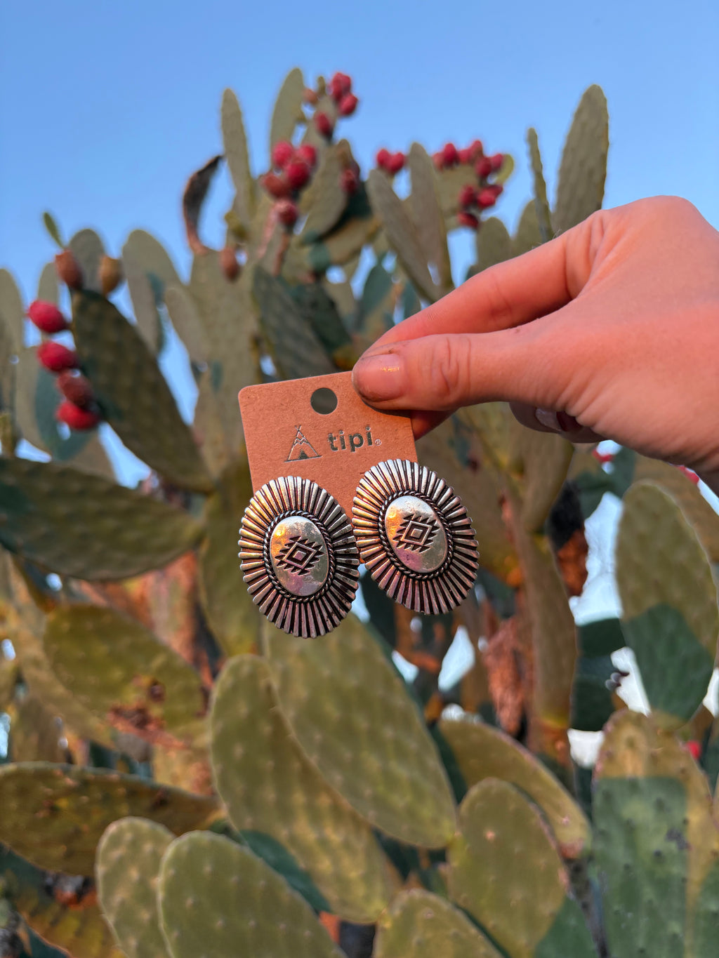 Holly Oval Concho Earrings