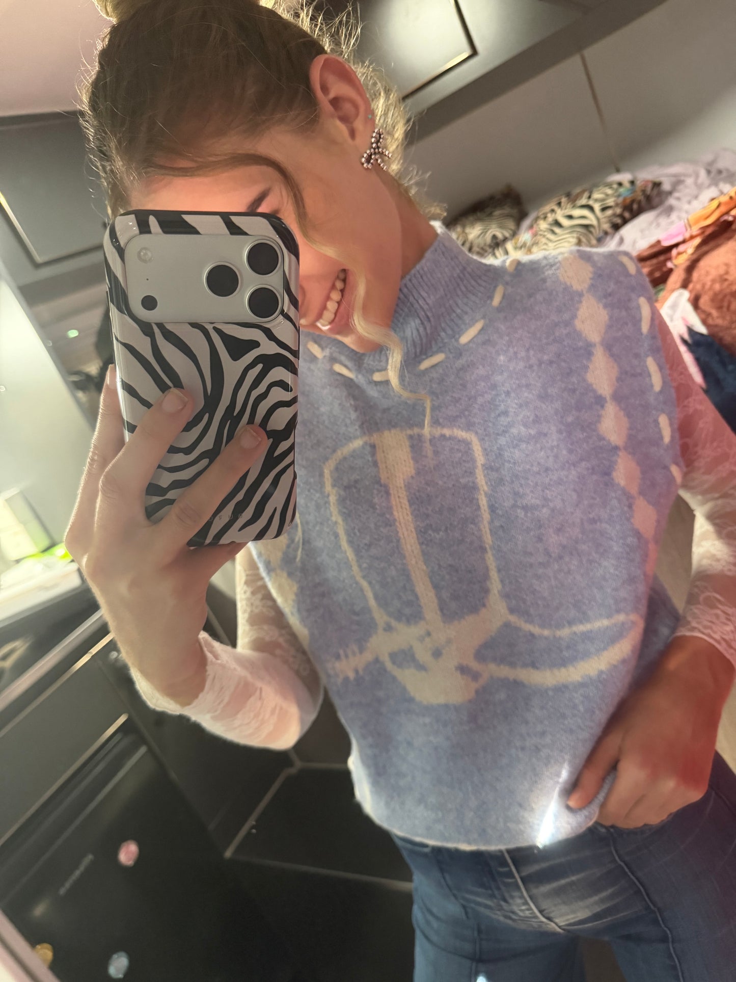 Cowboy Boot Blue Knit🩵