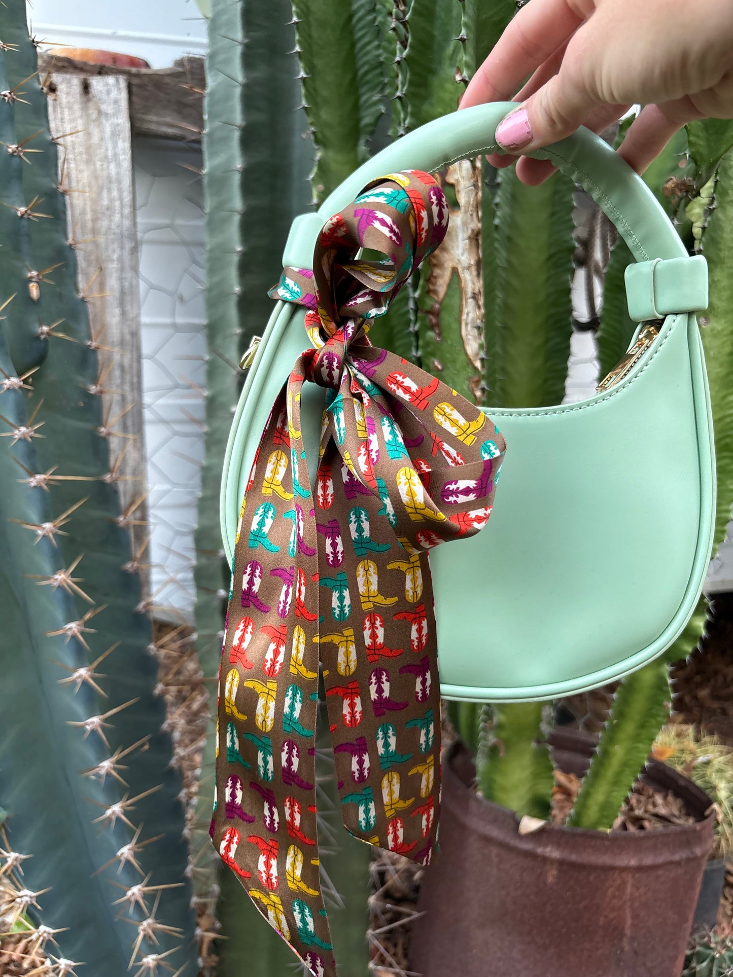 Cowgirl boots Twilly Silk Scarf