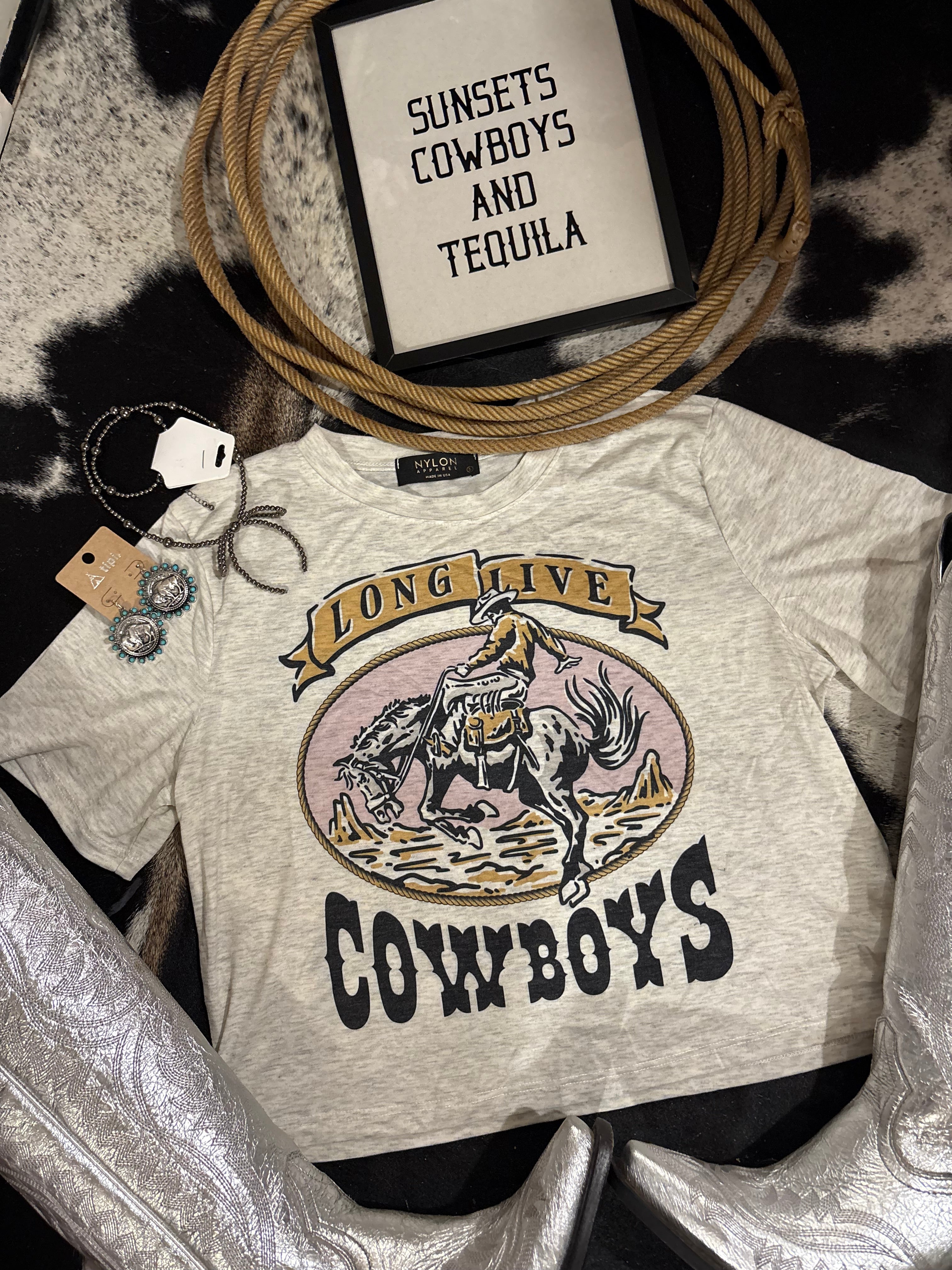 Long Live Cowboys Crop Tee