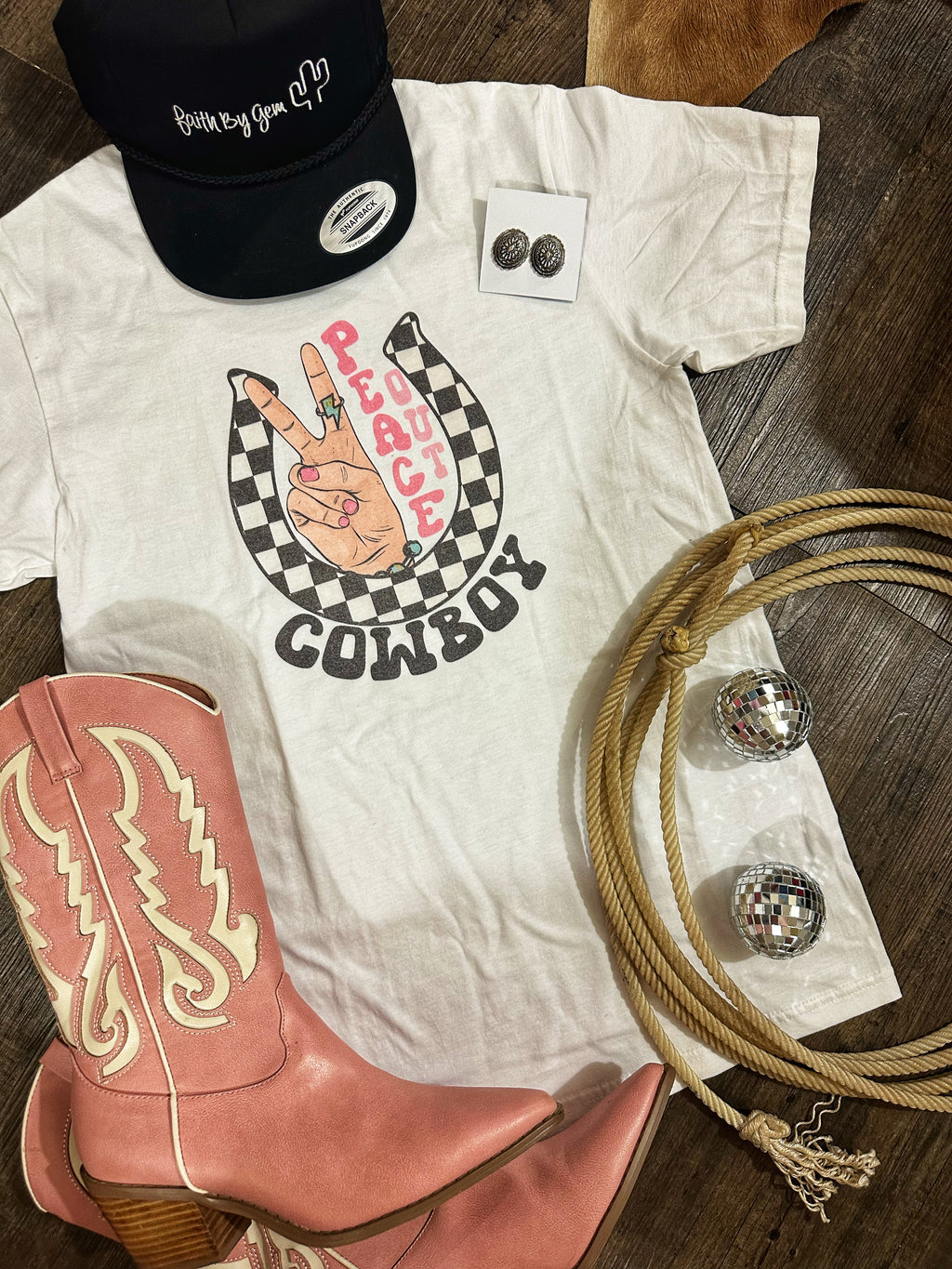 Peace Out Cowboy Graphic Tee