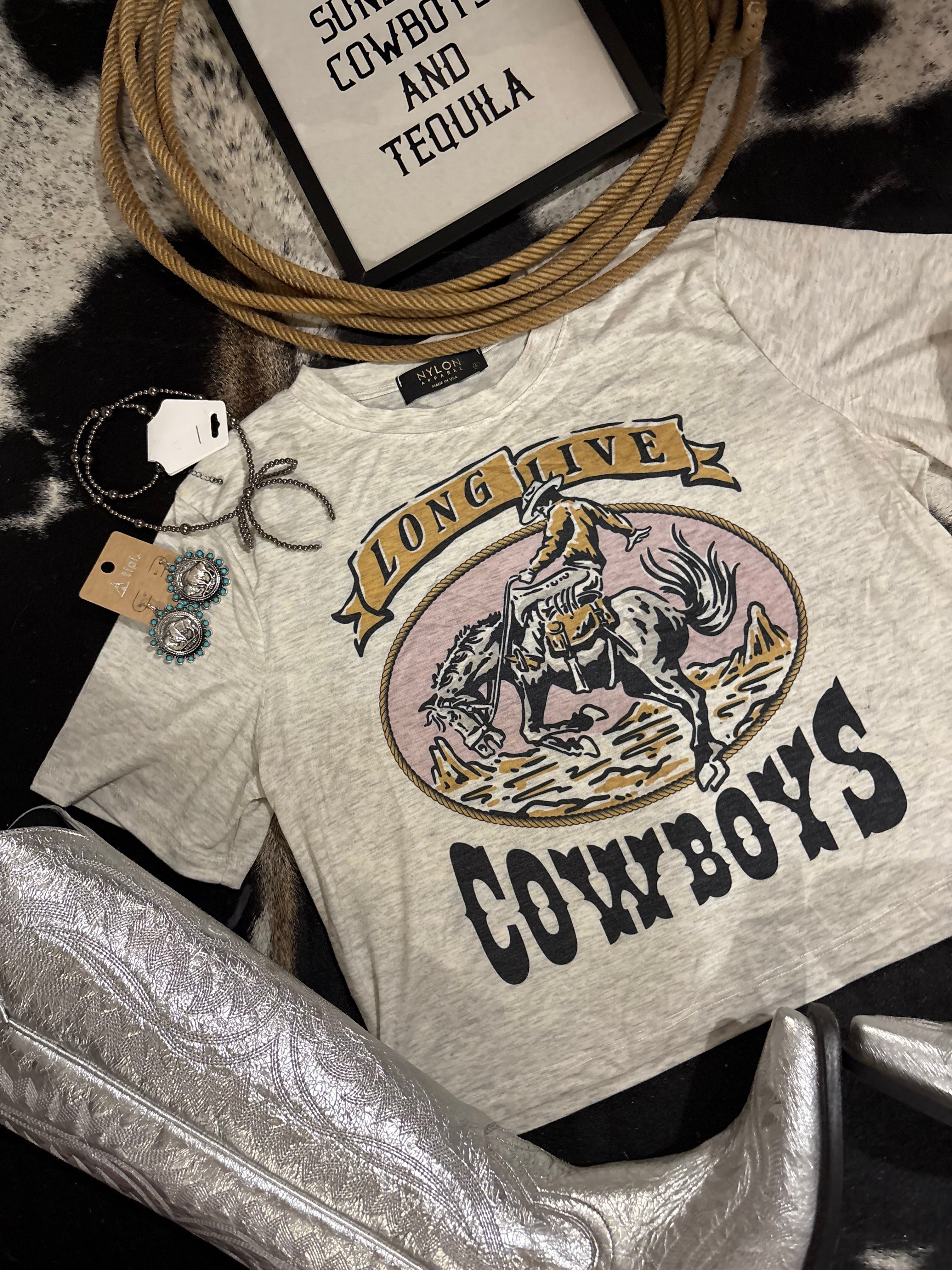 Long Live Cowboys Crop Tee