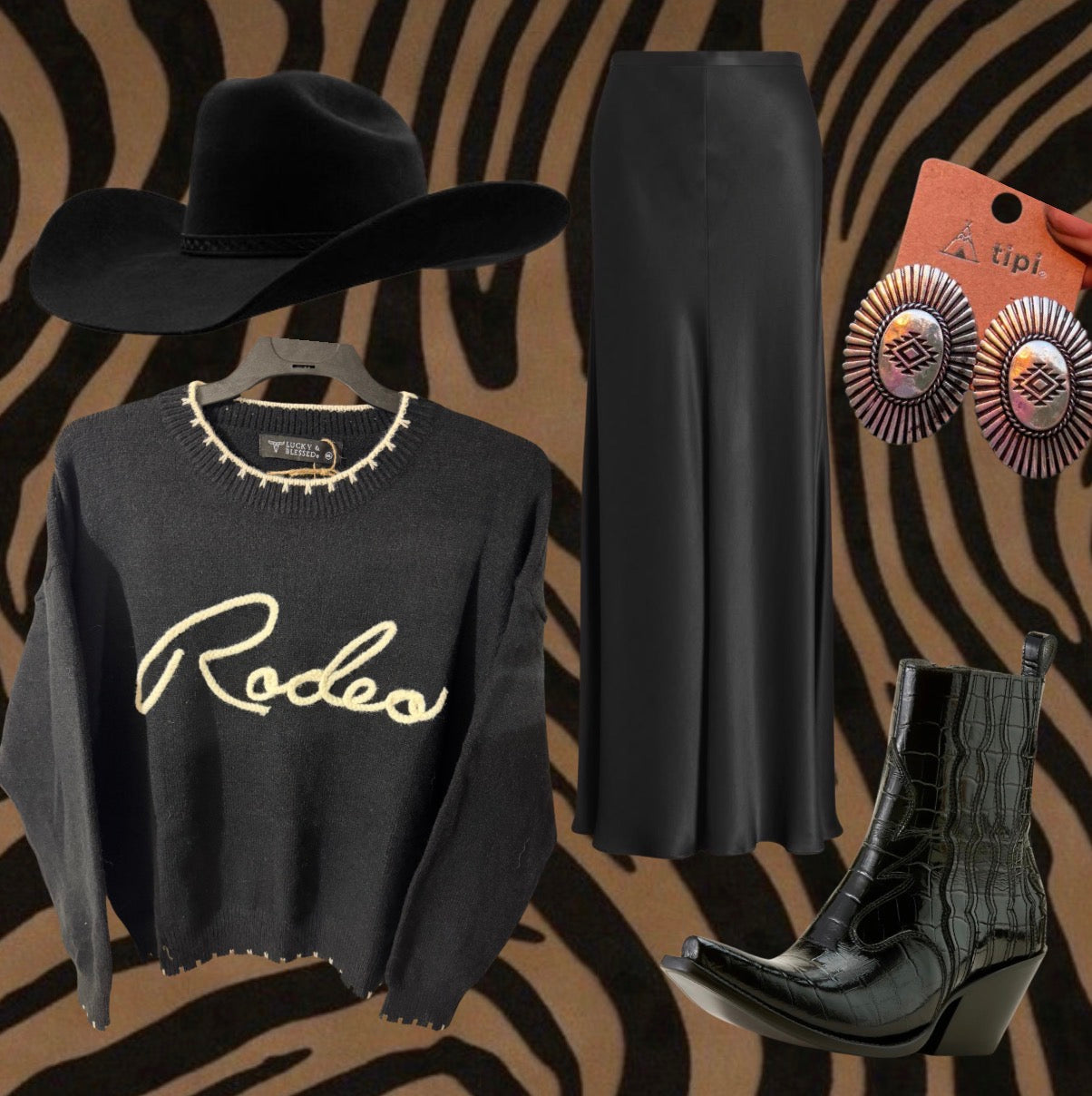 Wyld Rodeo Long Sleeve Black and White Knit 🖤