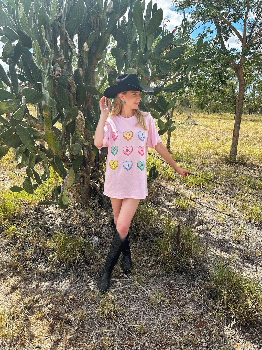 Pink Candy Heart Graphic Tee
