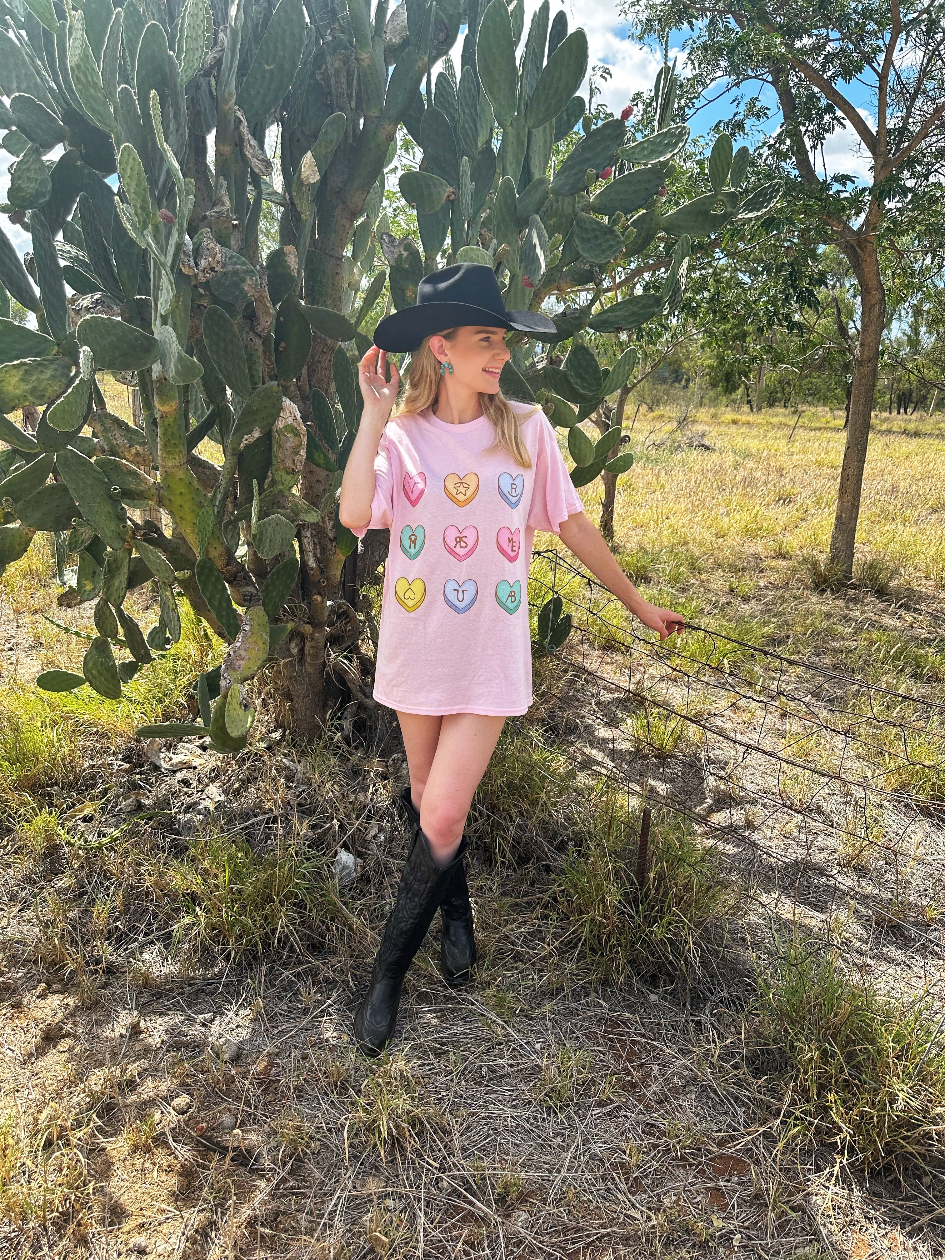 Pink Candy Heart Graphic Tee