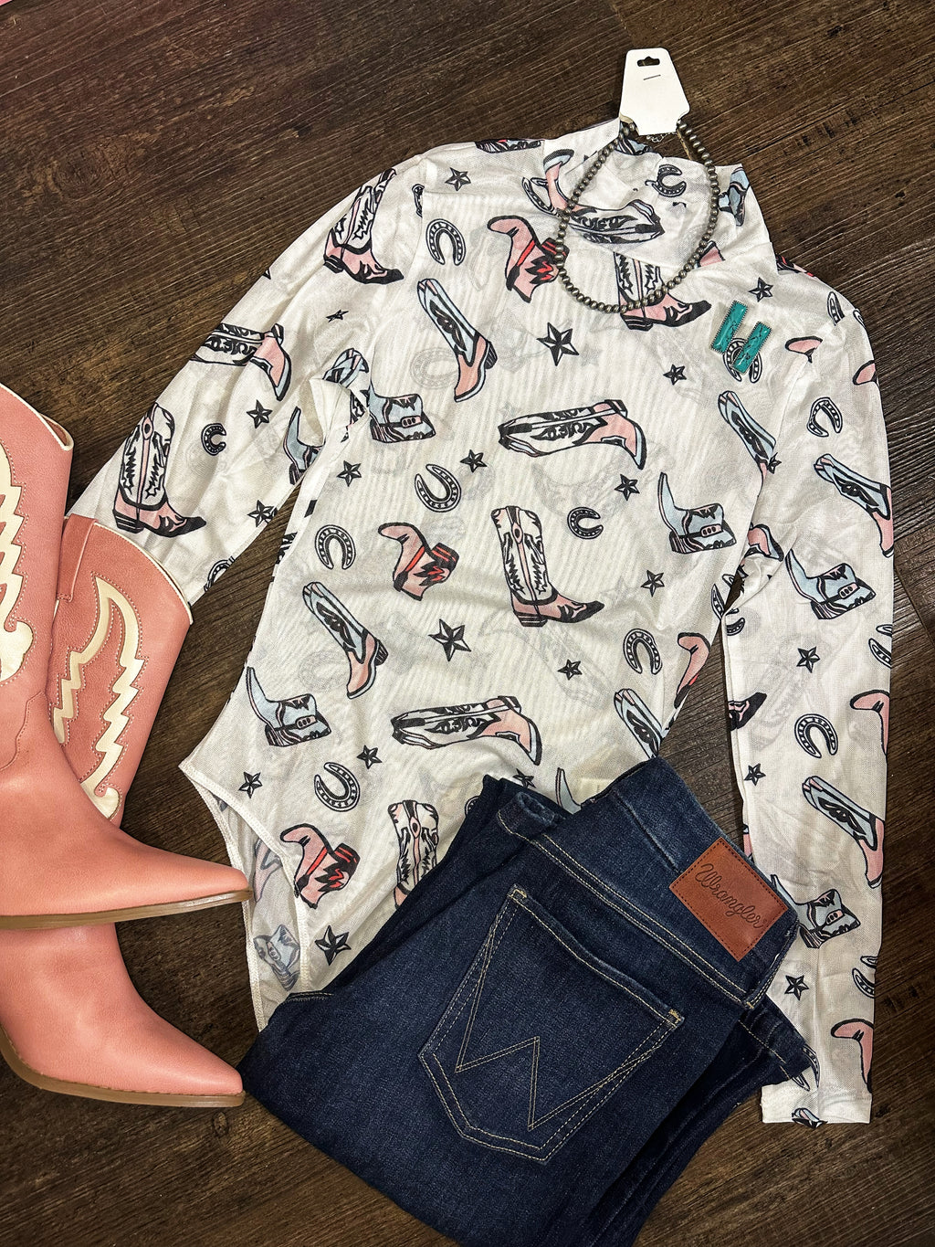 Mesh Cowgirl Boot Bodysuit 🎀⚡️