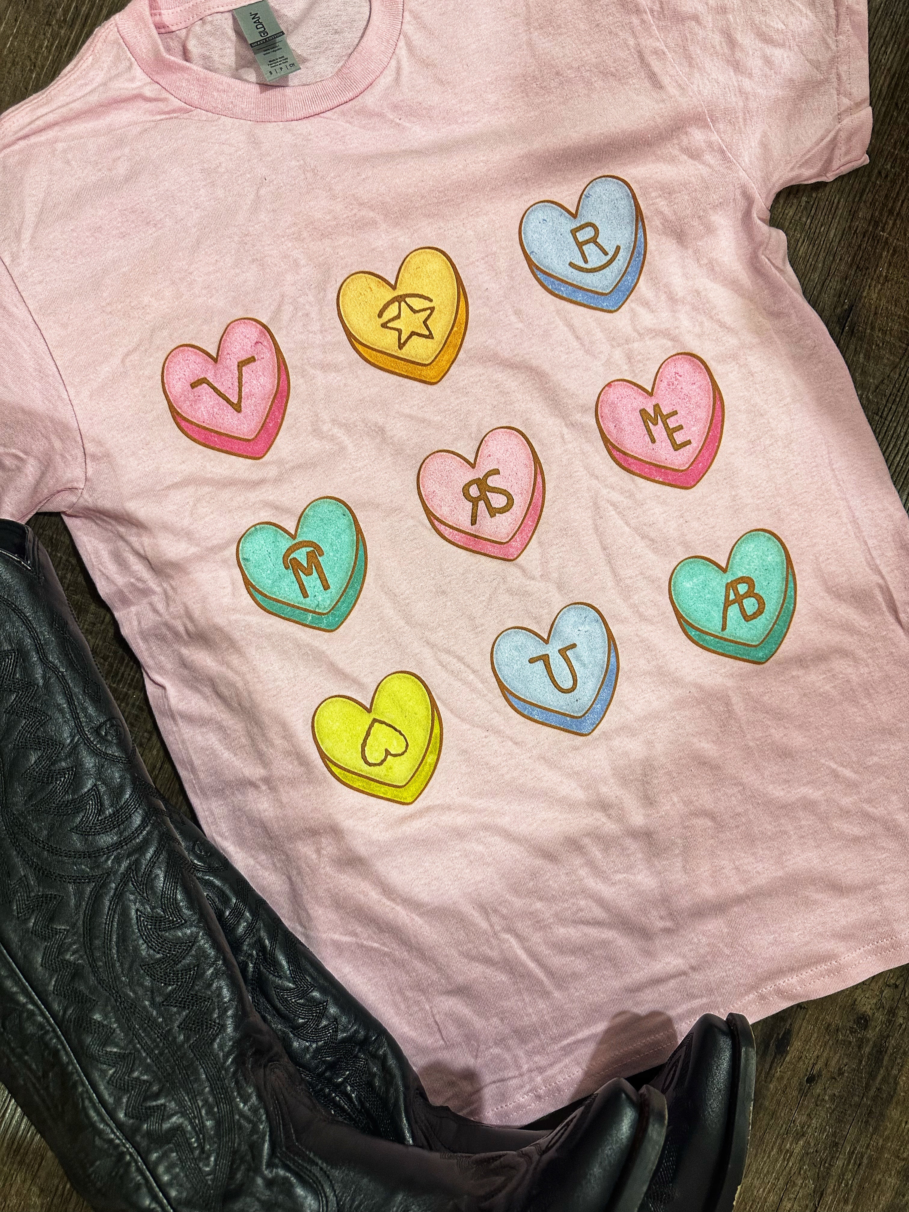 Pink Candy Heart Graphic Tee
