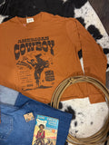 American Cowboy Rust Crop Long Sleeve