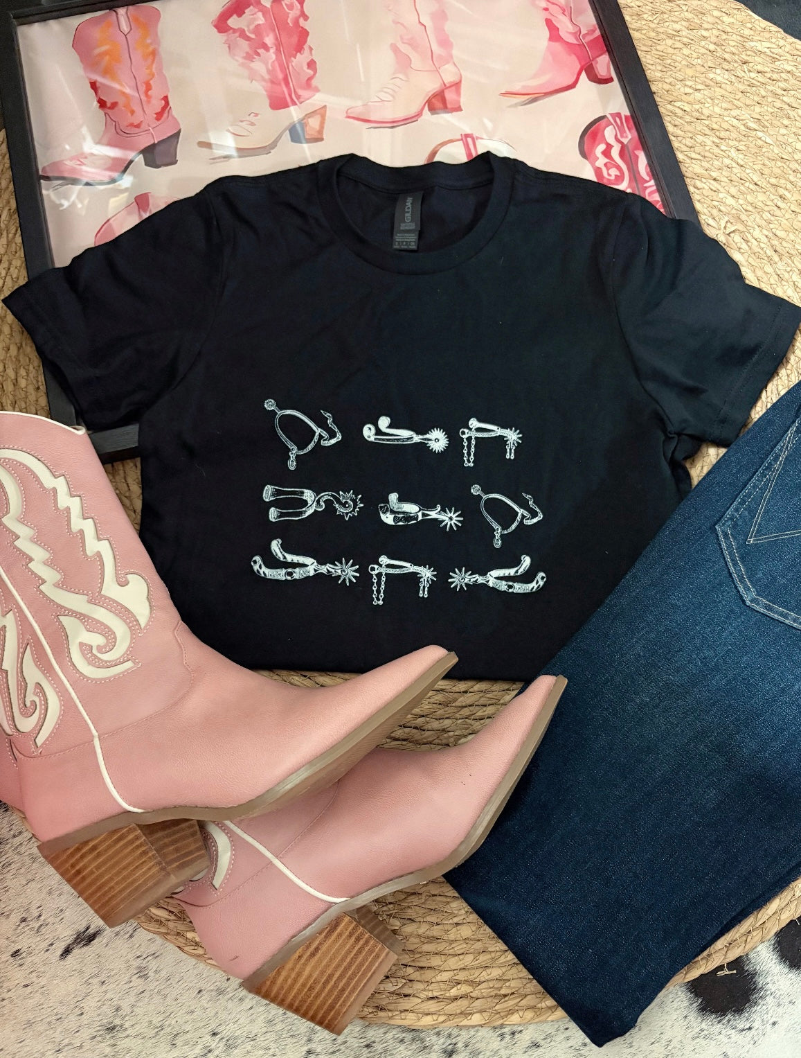 Cowgirl Spurs Graphic Tee 🖤