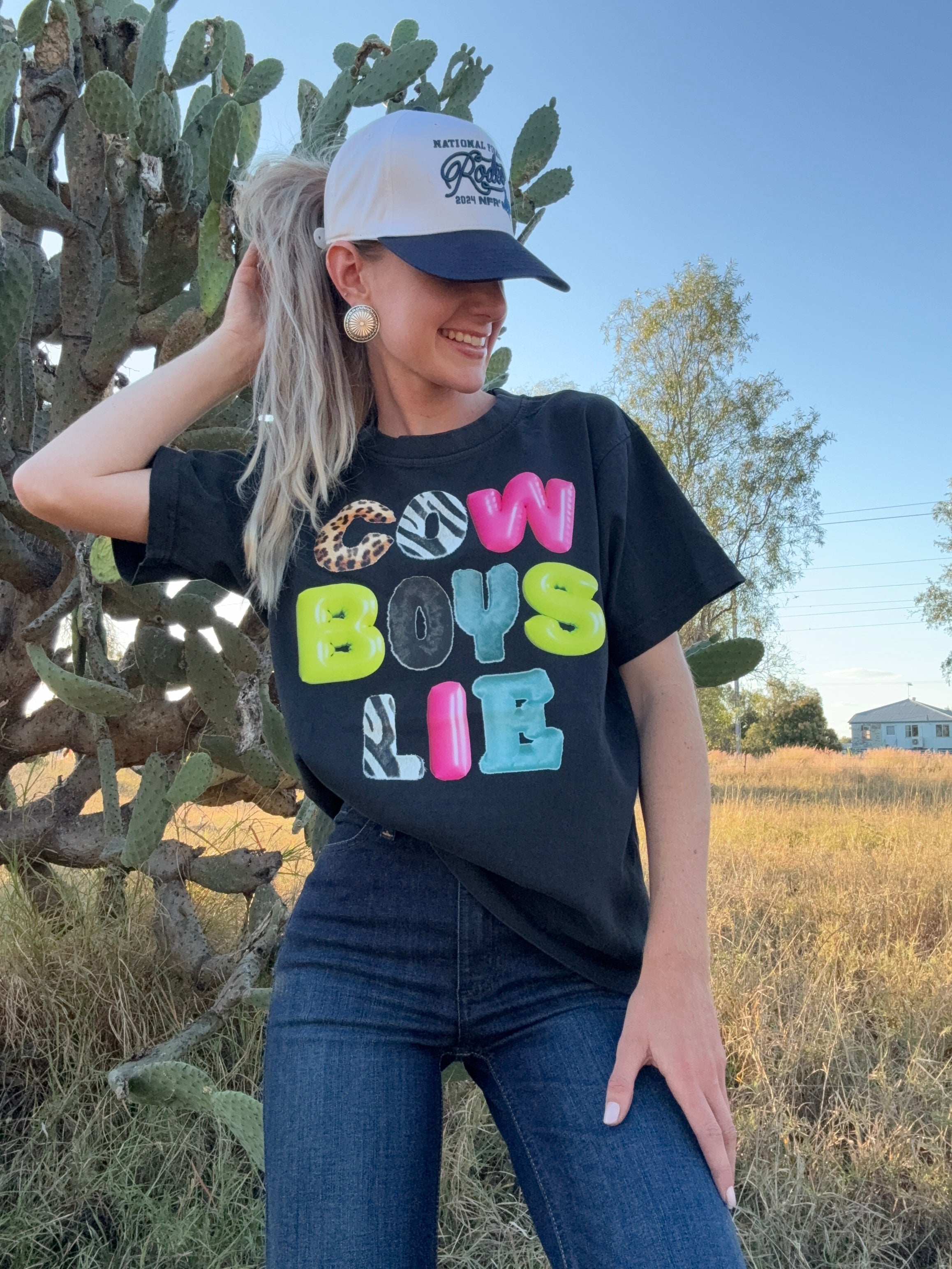 Cowboys Lie Tee 🦓🐆🩷
