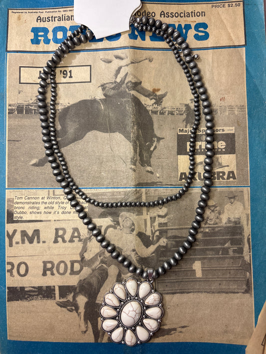 Billie White stone double choker