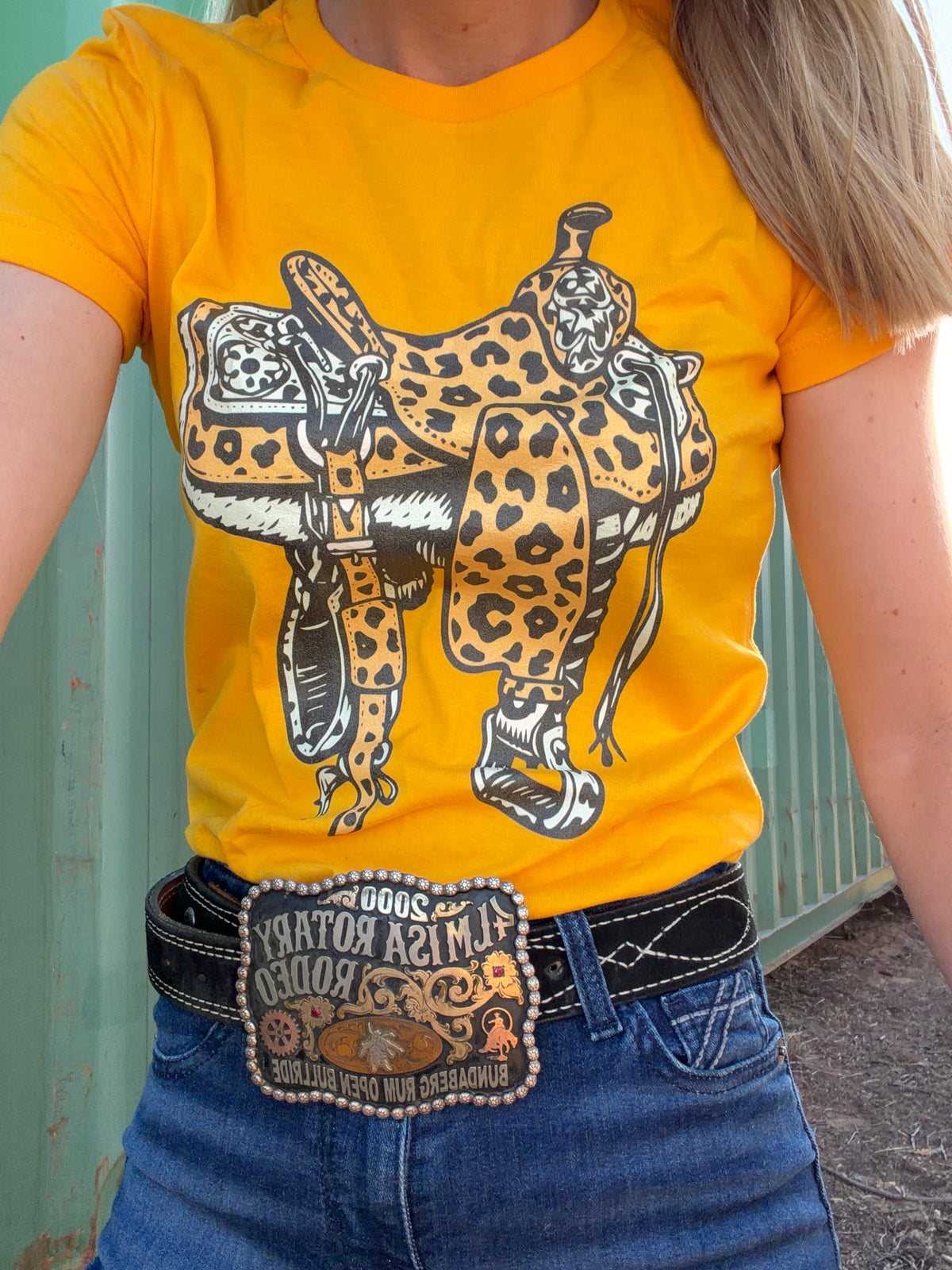 Leopard Gold Saddle Graphic Tee