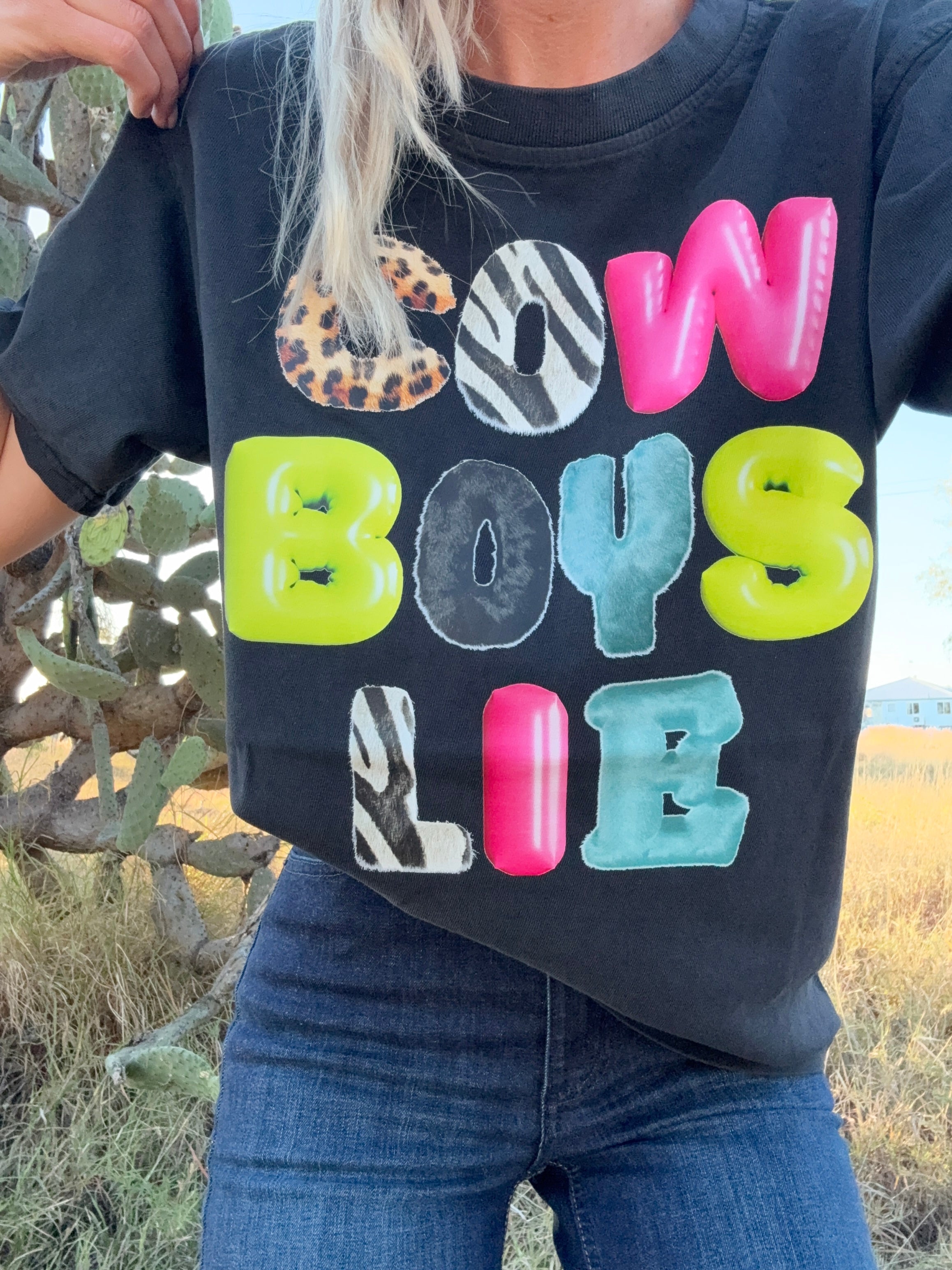 Cowboys Lie Tee 🦓🐆🩷