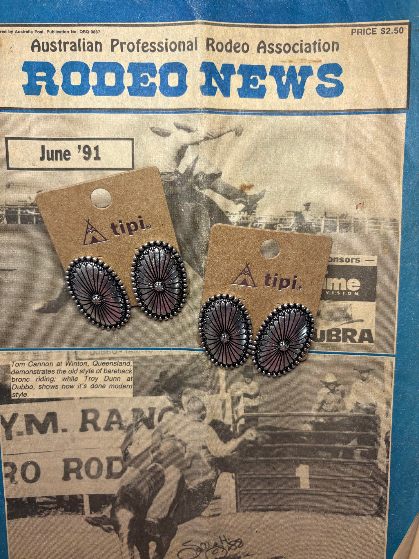 Oval Concho Earrings