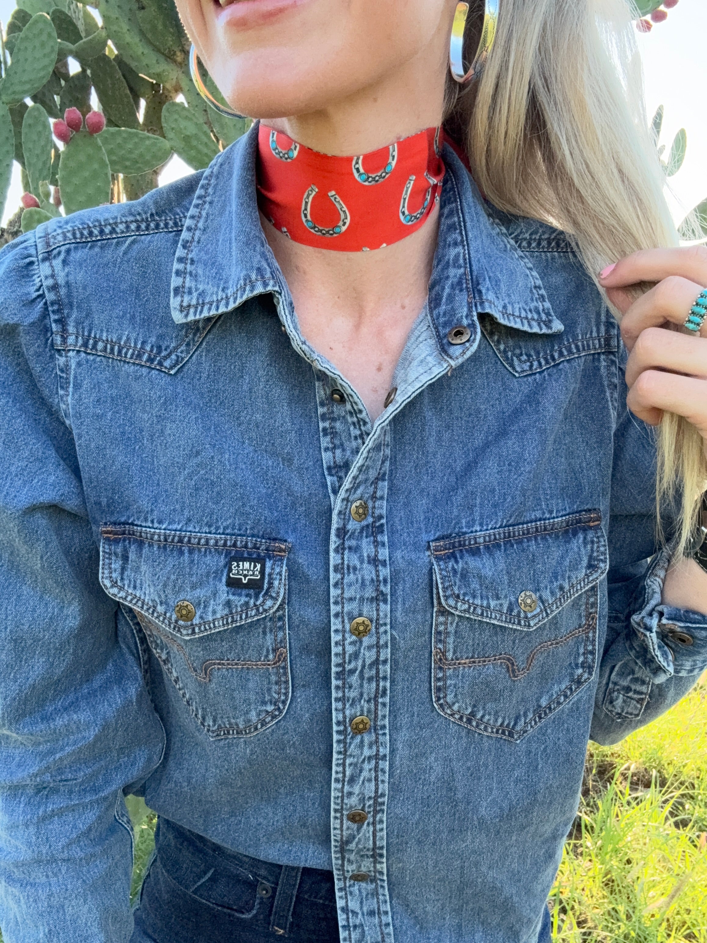 Lucky Horseshoe Twilly Silk Scarf