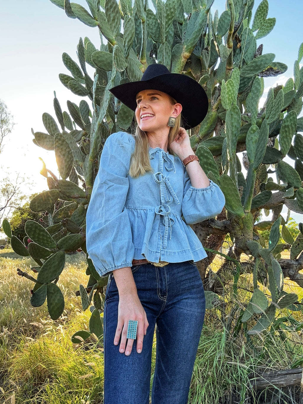 Alice Light Denim Blouse 🏜️