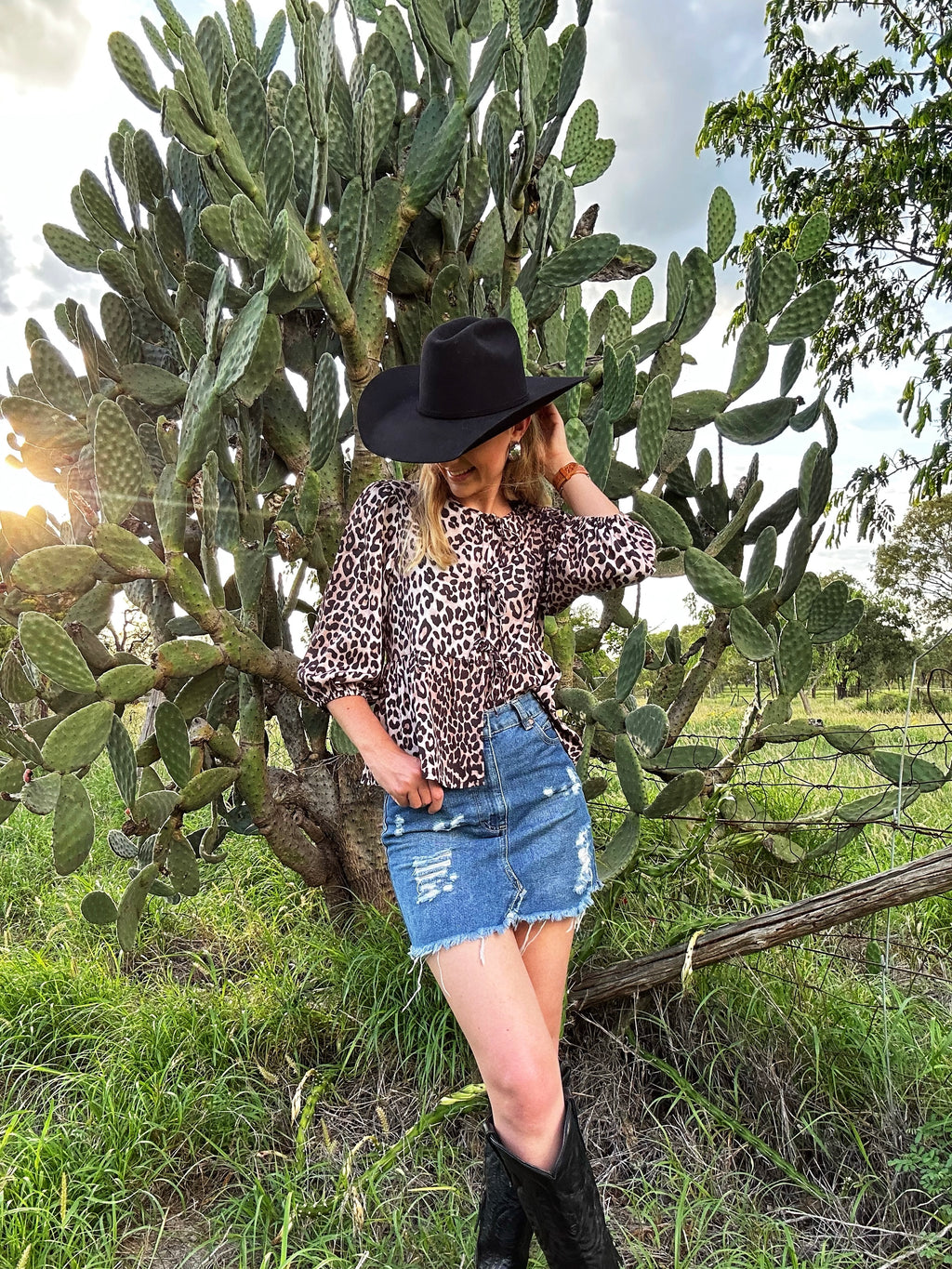 Leopard Three Tie Bow Blouse 🐆