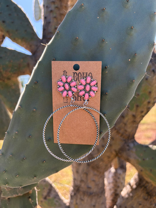 Pink Hanging Earrings