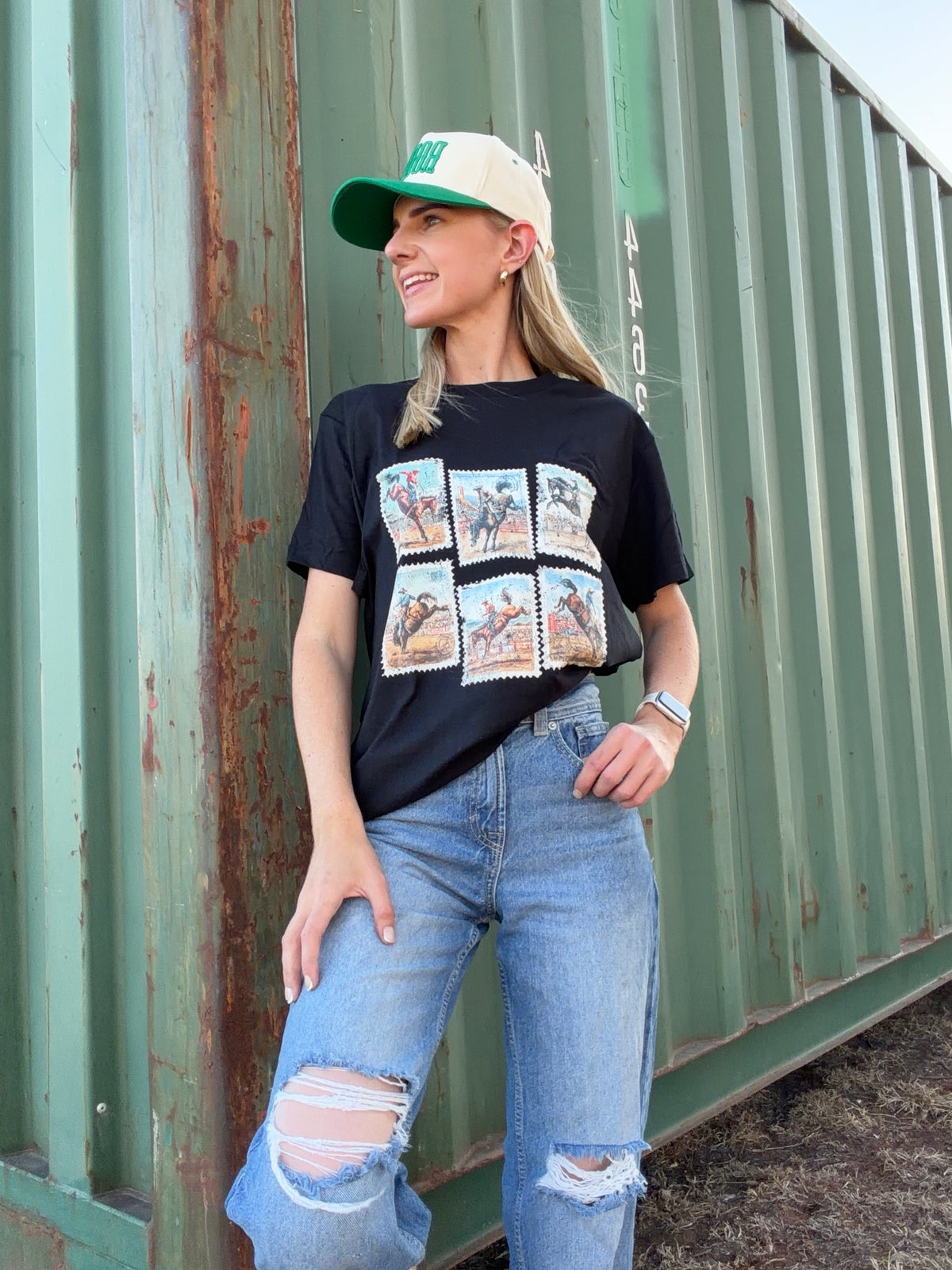 Bucking Horse Post Stamps Graphic Tee