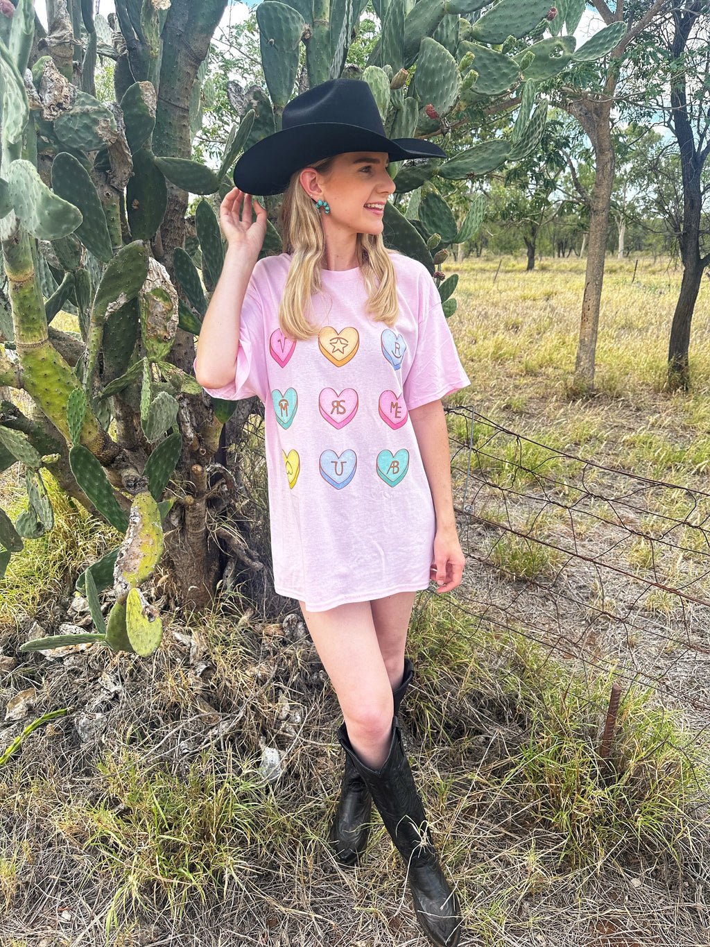 Pink Candy Heart Graphic Tee