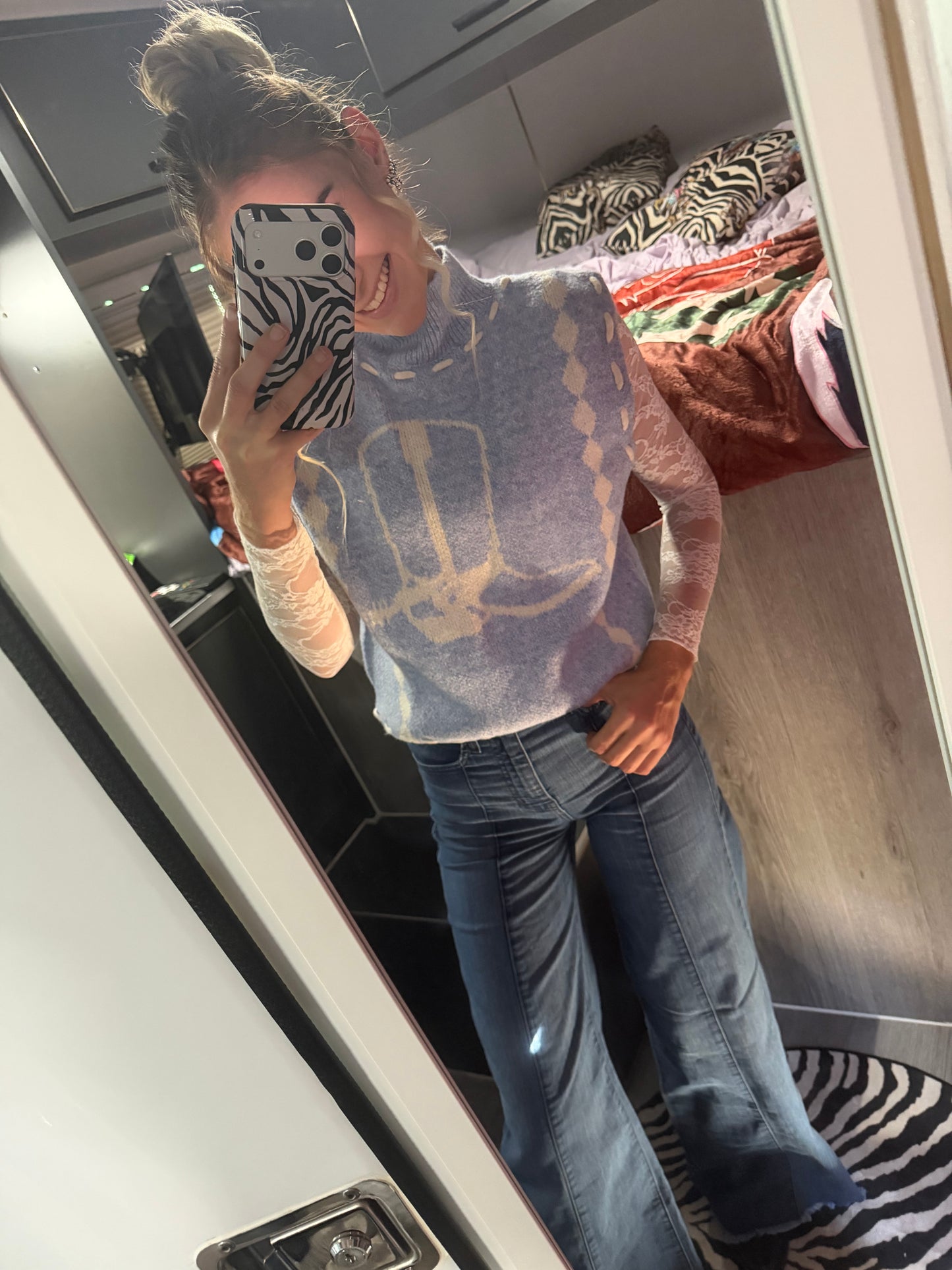 Cowboy Boot Blue Knit🩵