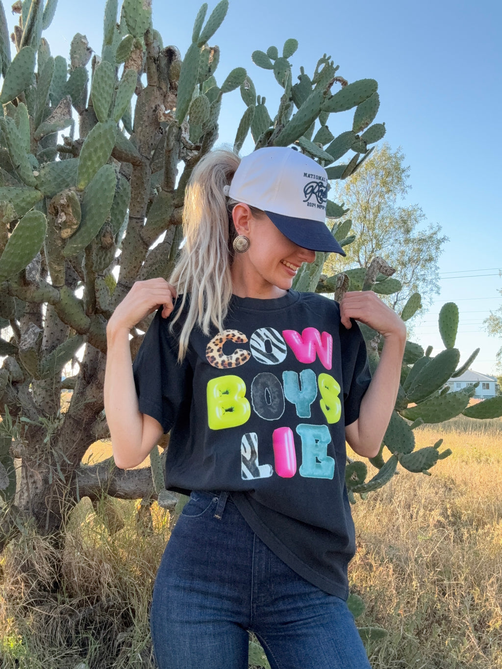 Cowboys Lie Tee 🦓🐆🩷