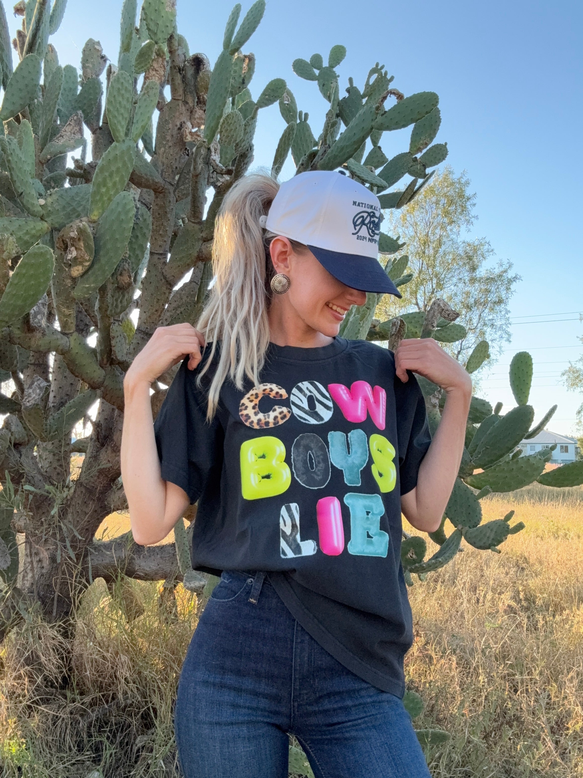 Cowboys Lie Tee 🦓🐆🩷