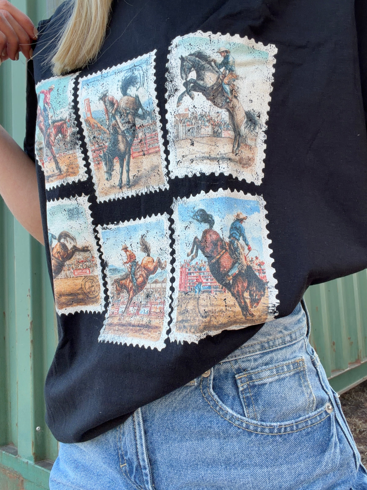 Bucking Horse Post Stamps Graphic Tee