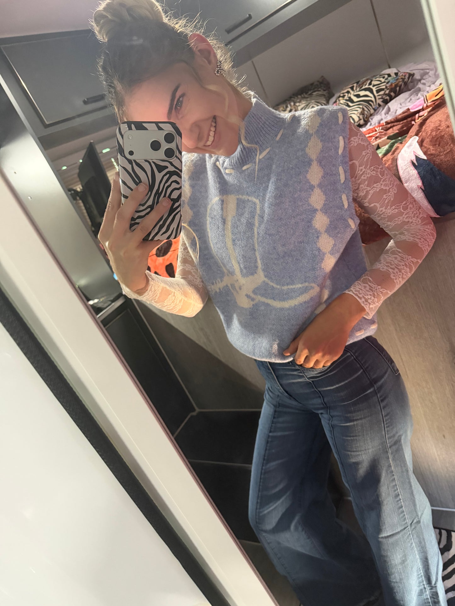 Cowboy Boot Blue Knit🩵