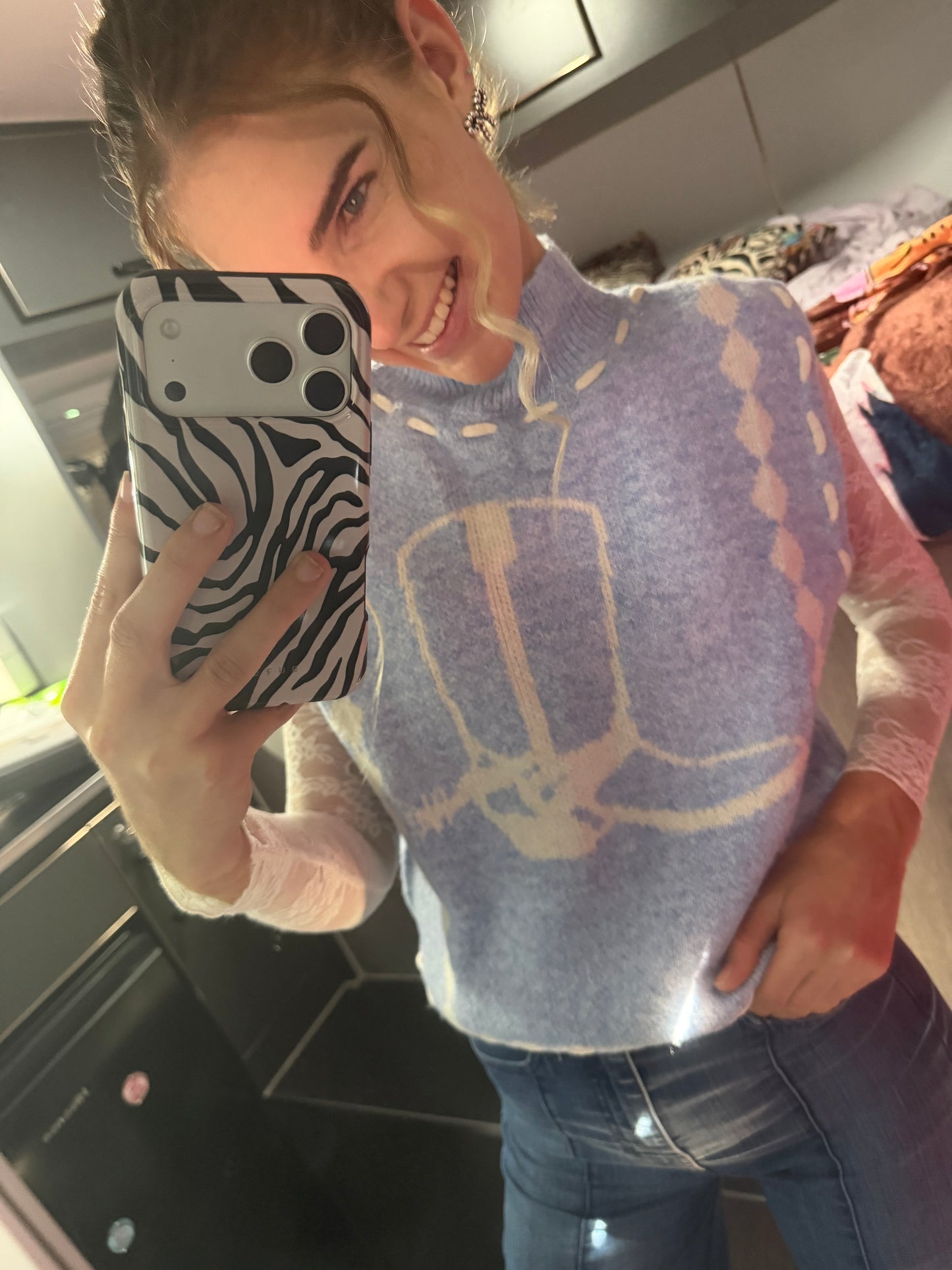 Cowboy Boot Blue Knit🩵