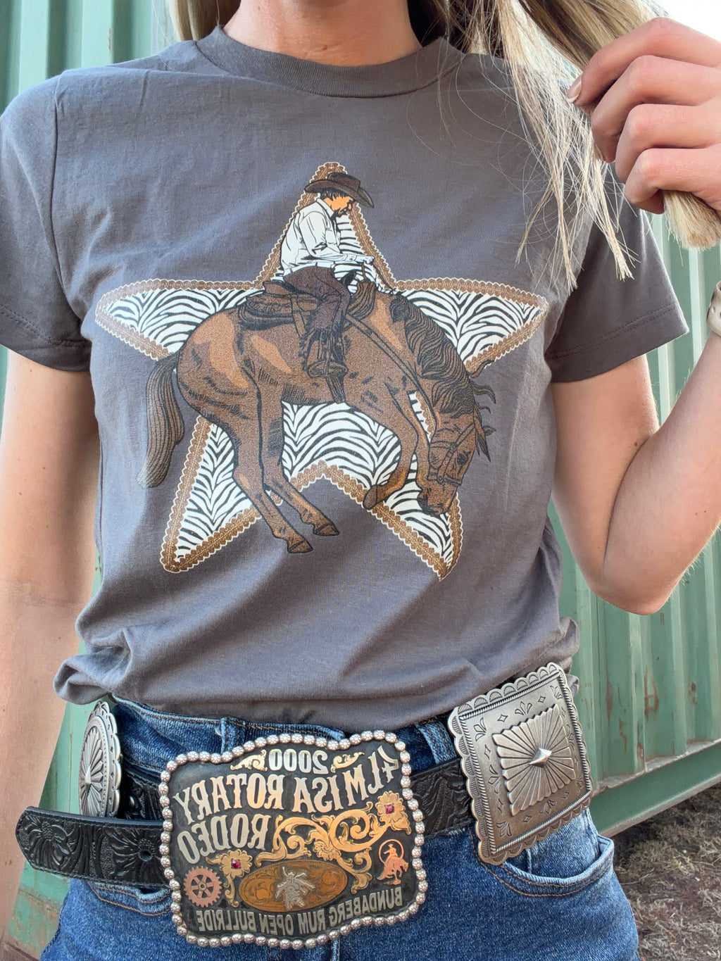 Zebra Bucking Bronc Graphic Tee