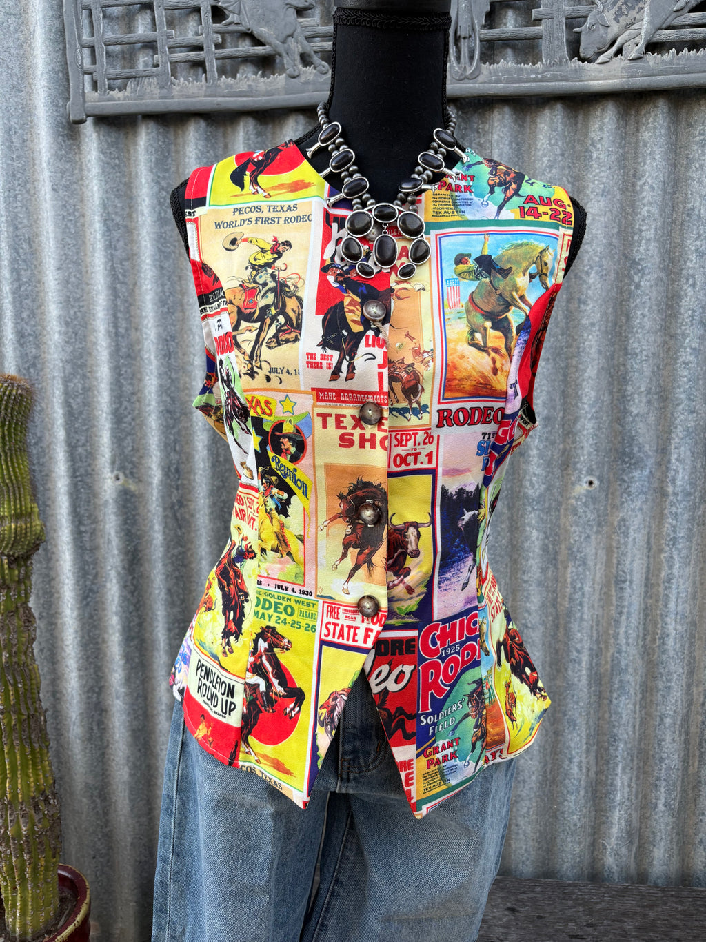 Western Vintage Cowboy Button Up Vest