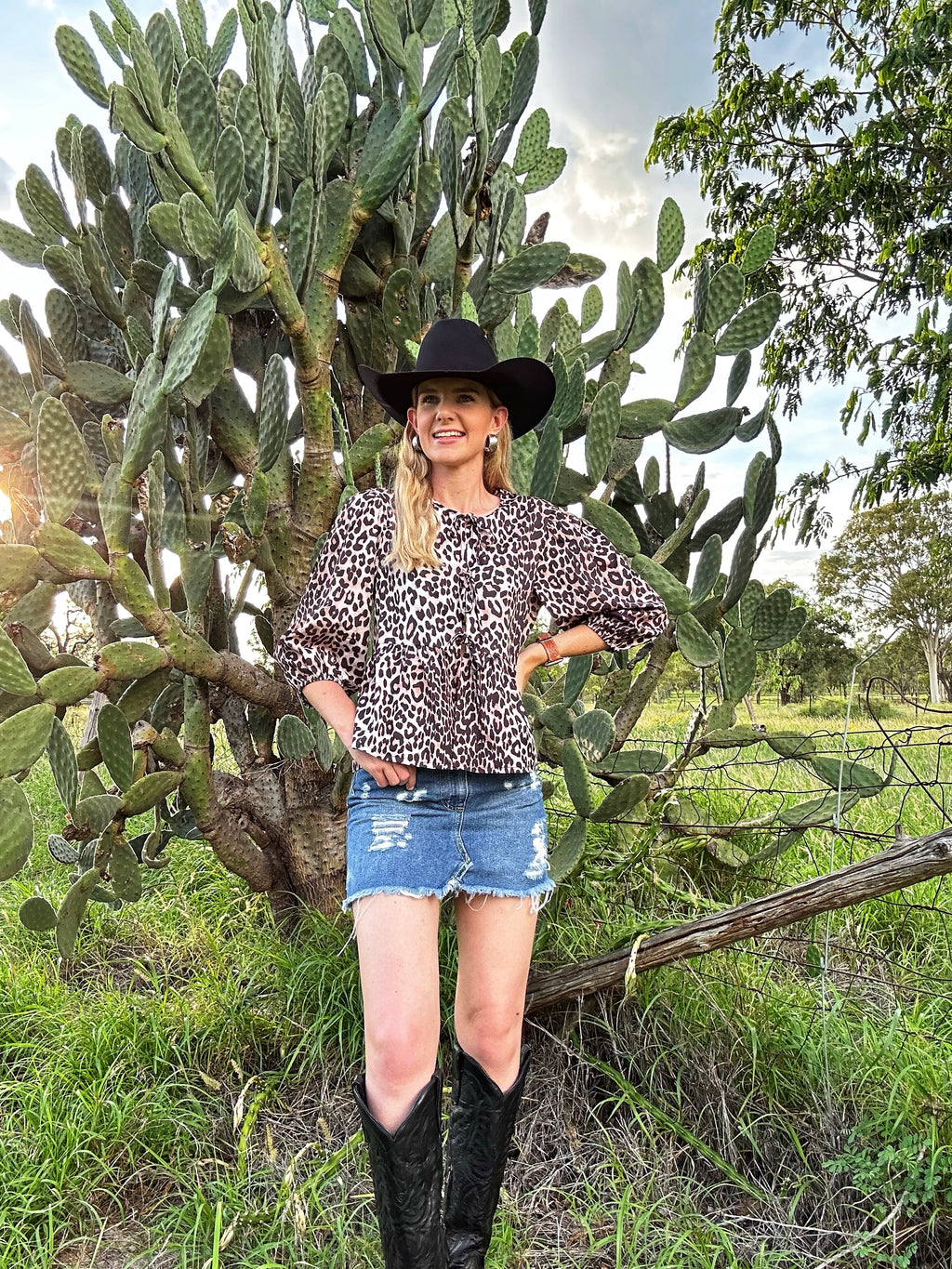 Leopard Three Tie Bow Blouse 🐆