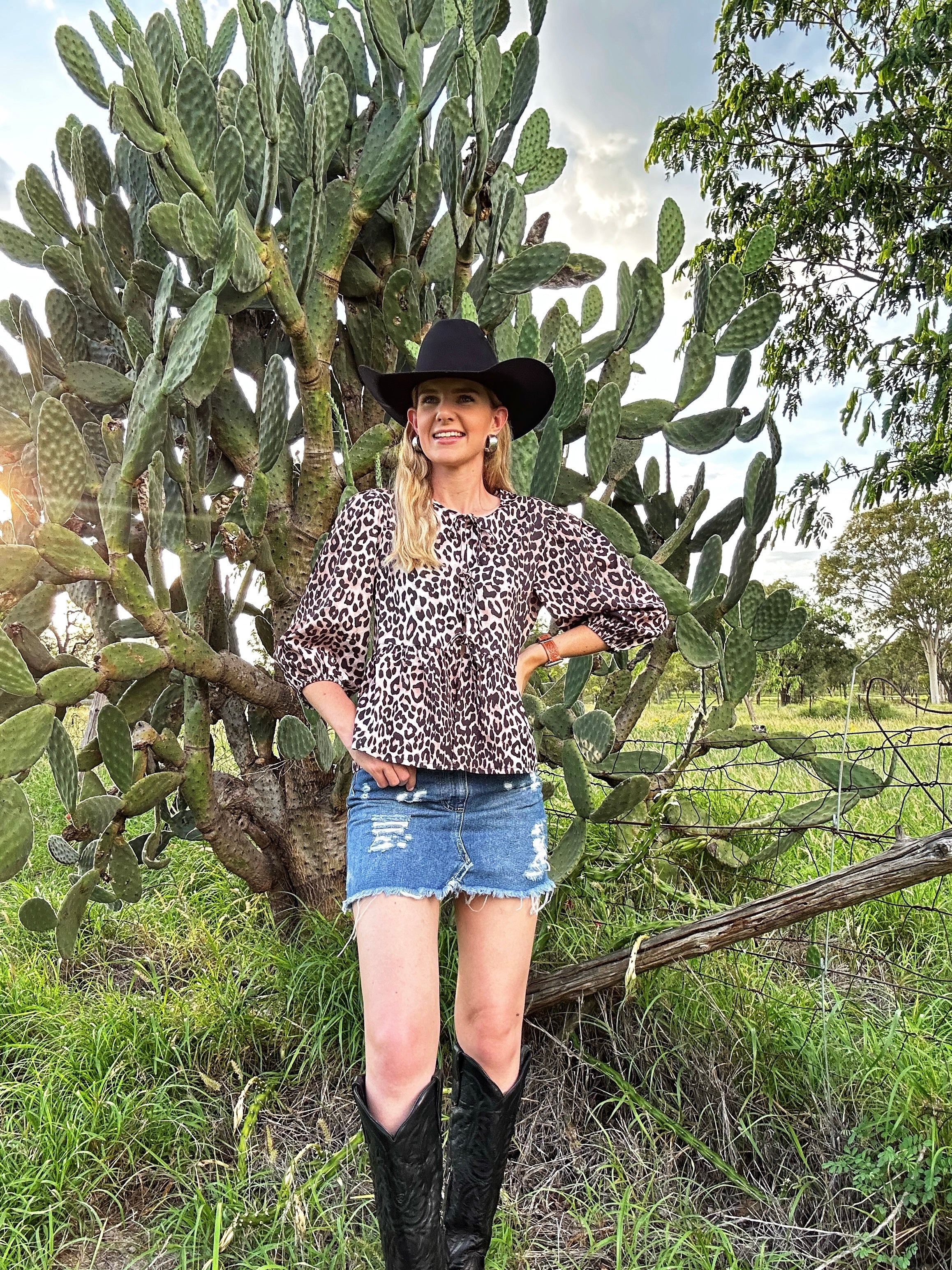 Leopard Three Tie Bow Blouse 🐆