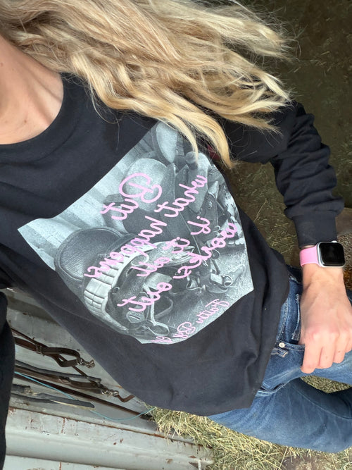“But What Happens If It All Works Out” Black FBG long sleeve graphic