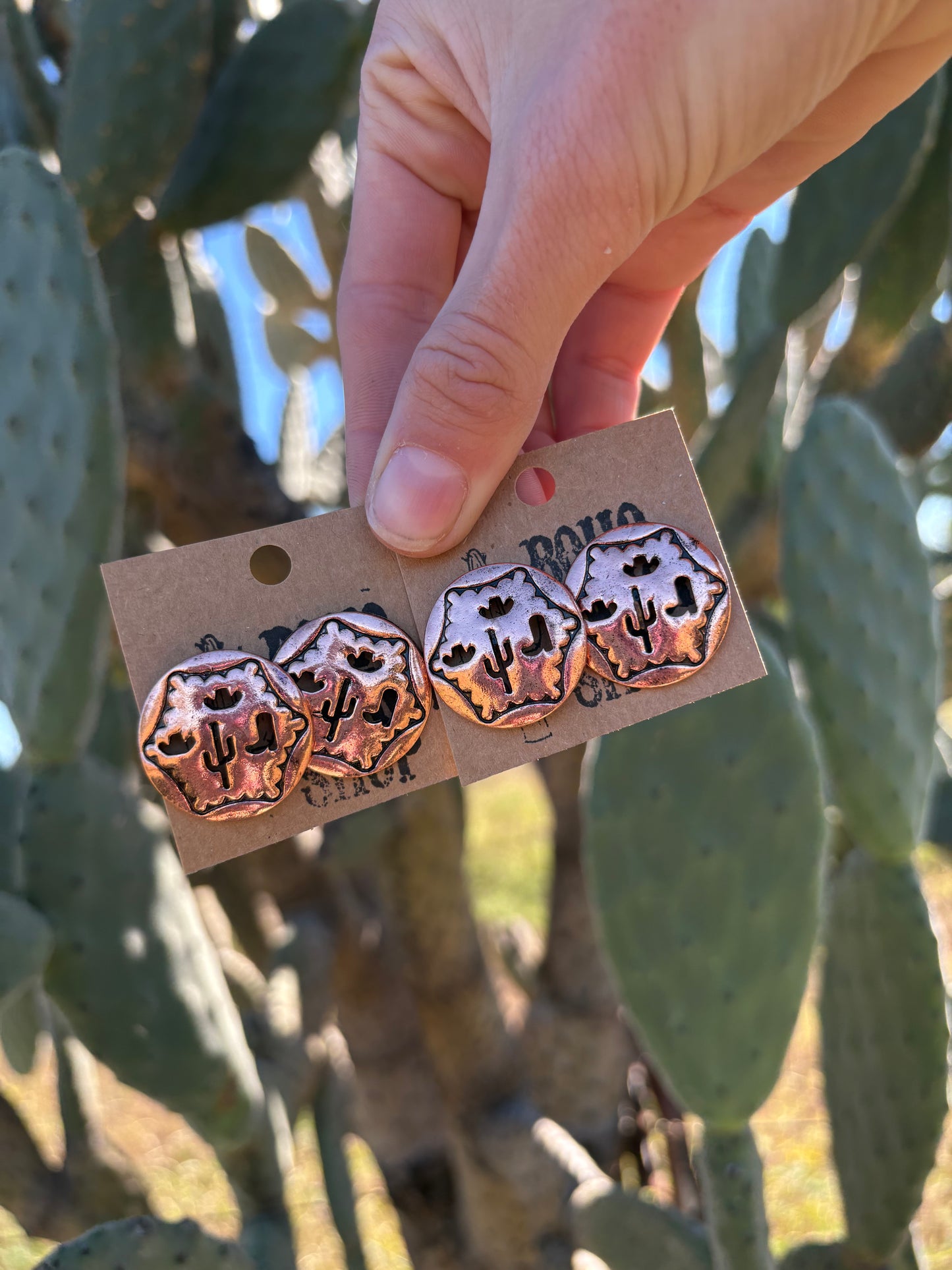 Gold Cowboy Cut Earrings