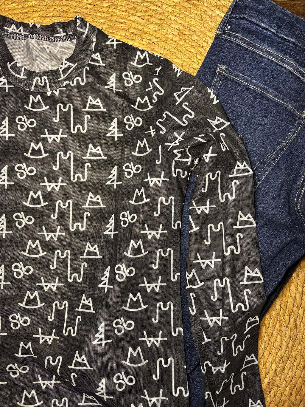 Brand Mesh Long Sleeve