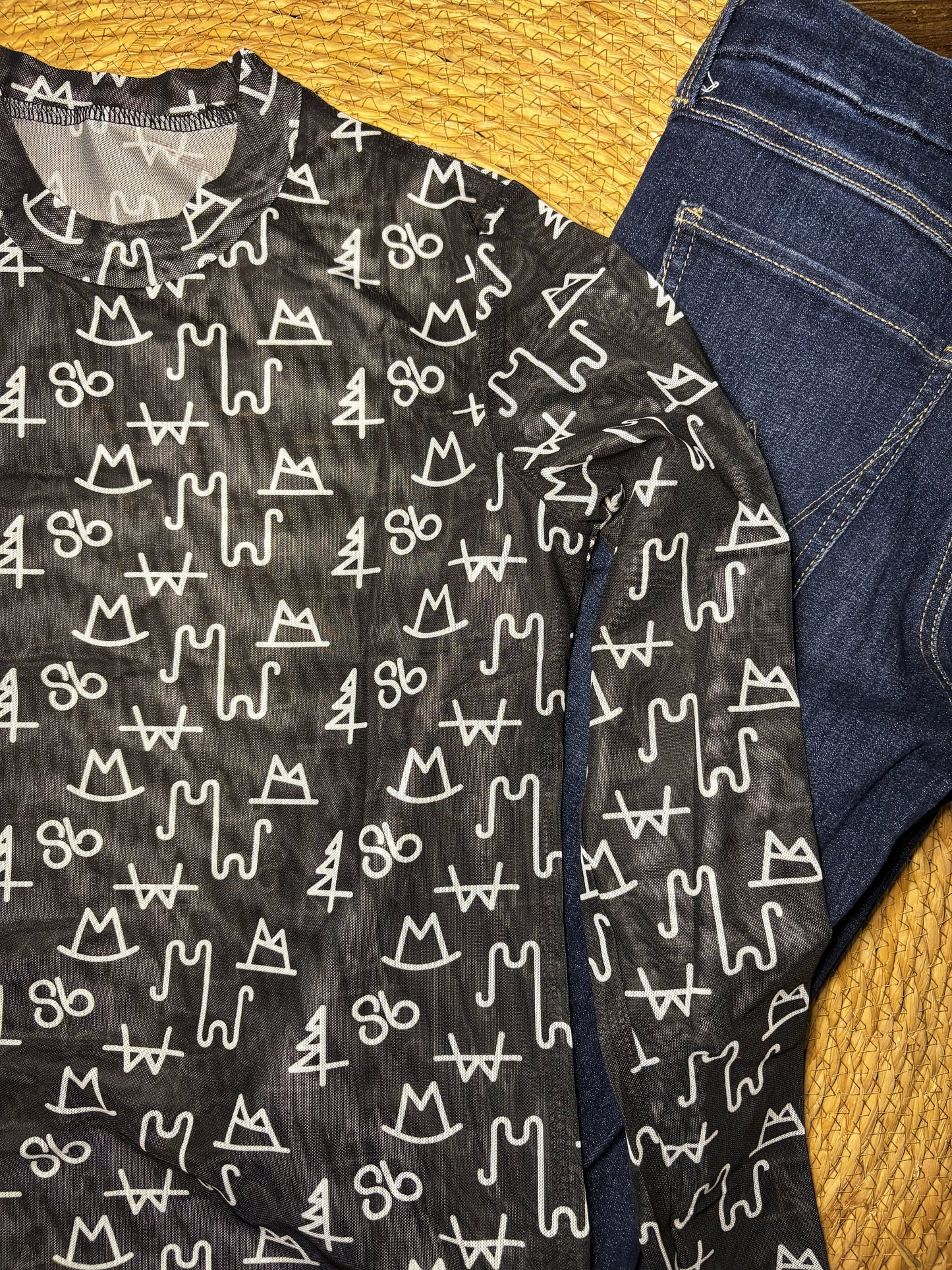 Brand Mesh Long Sleeve