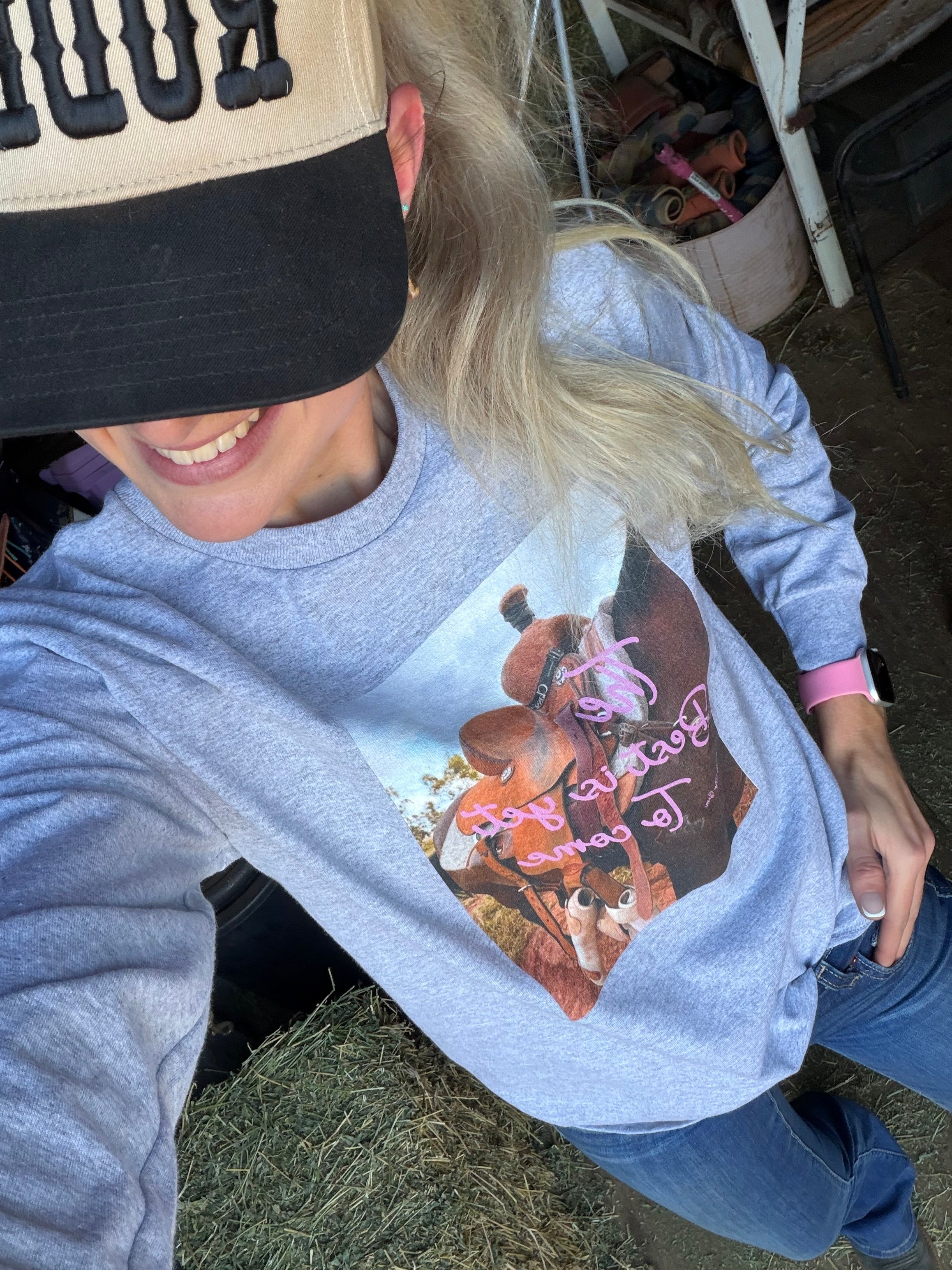 “The Best Is Yet To Come” FBG Grey long sleeve graphic