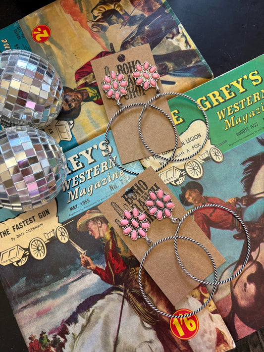 Pink Hanging Earrings