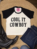 Cool it Cowboy Crop Black & White Tee