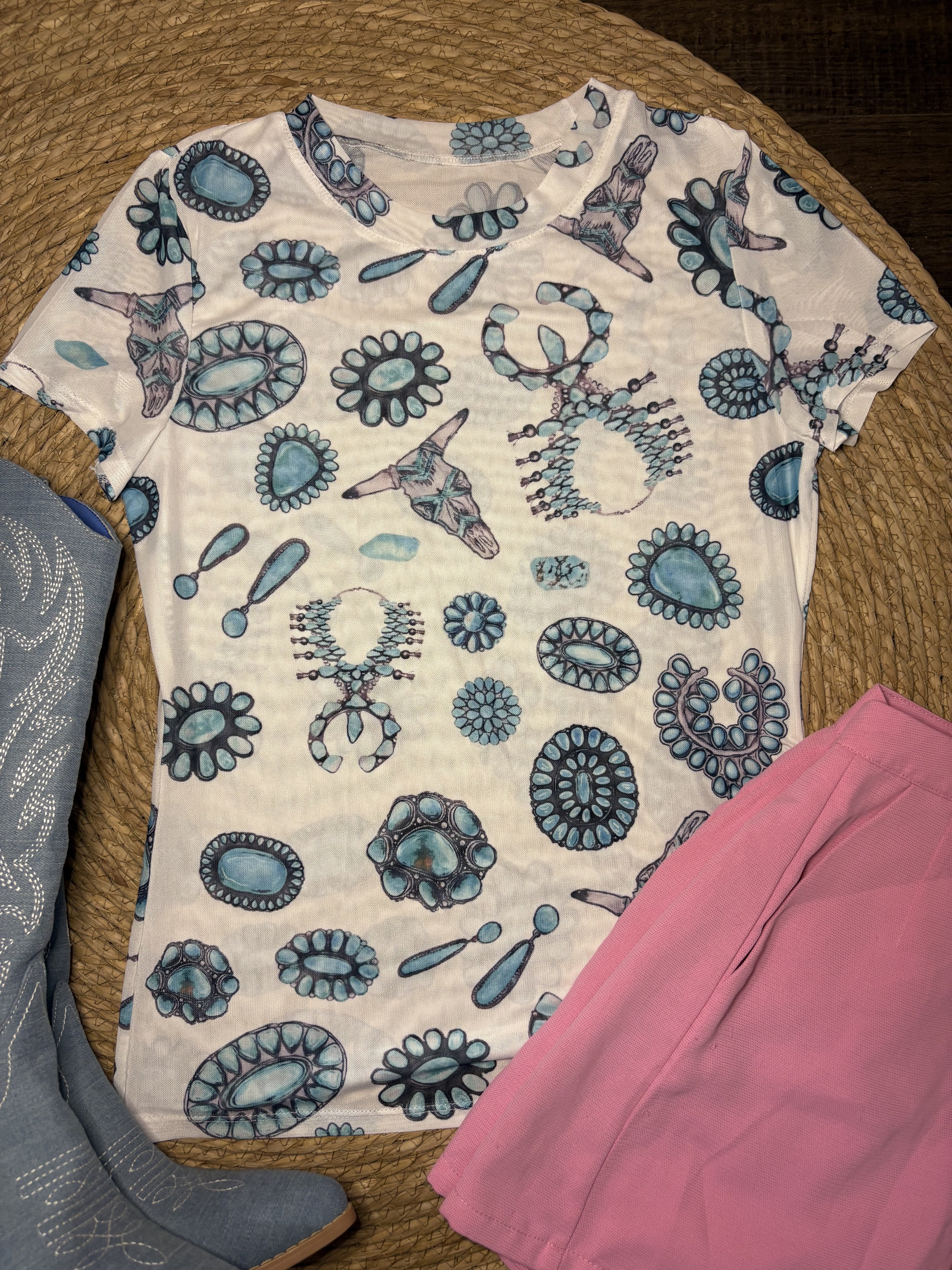Turquoise Dream Mesh Top